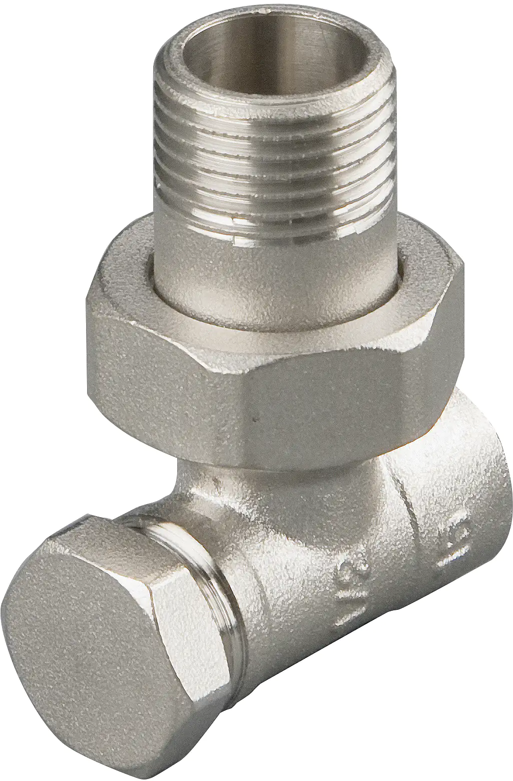 sanicomfort Heizkörperverschraubung 15 mm x 1/2", Eckform,vernickelt