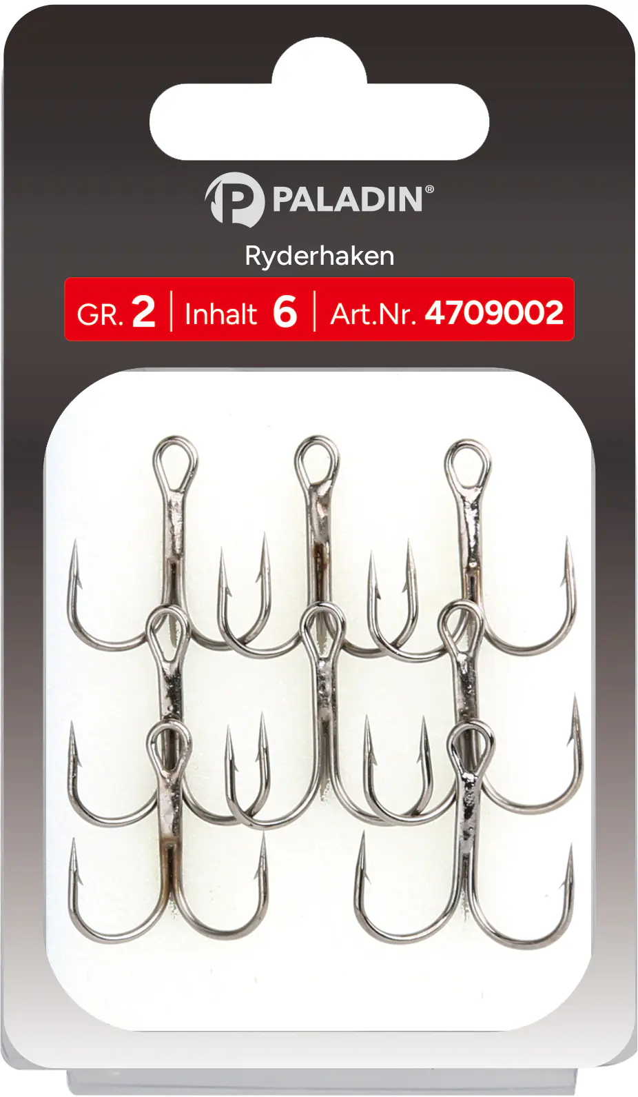 Paladin Angelhaken Drilling Gr. 1 Größe 1/gunsmoke/5 Stück