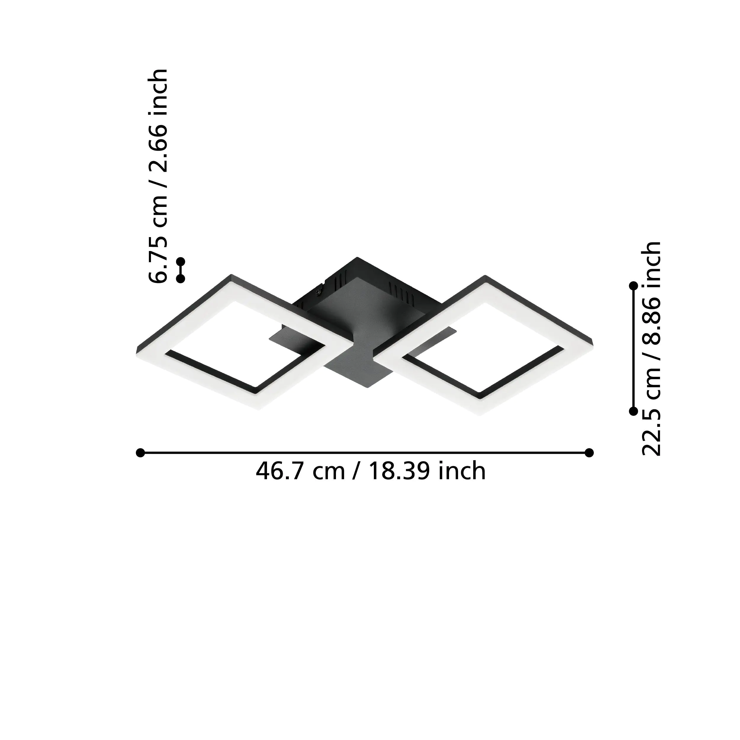 Eglo Connect LED Deckenleuchte Paranday-Z schwarz 47 x 22,5 cm Eglo Connect LED Deckenleuchte Paranday-Z schwarz 47 x 22,5 cm
