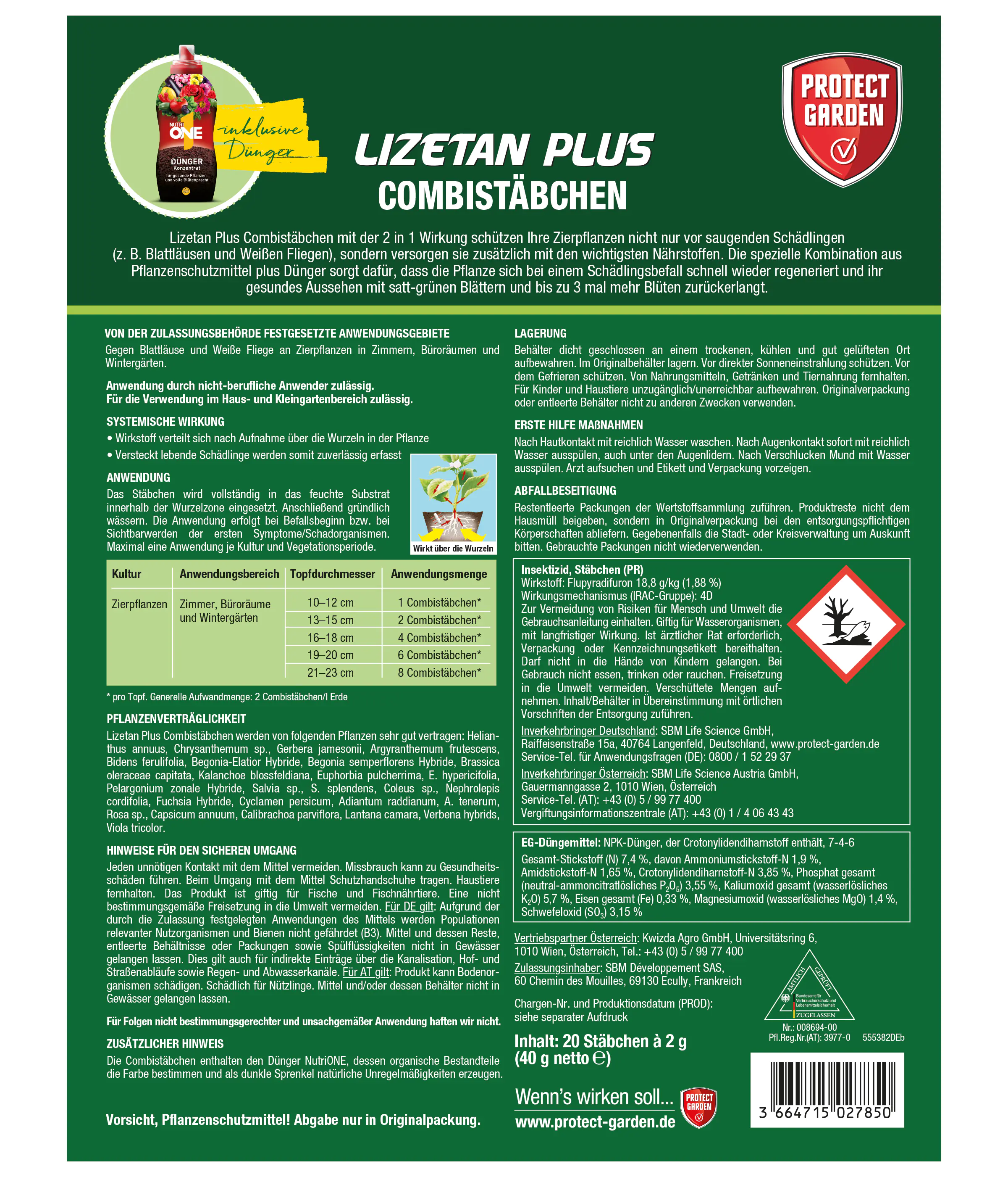 Protect Garden Lizetan Plus Combistäbchen 20 Stück