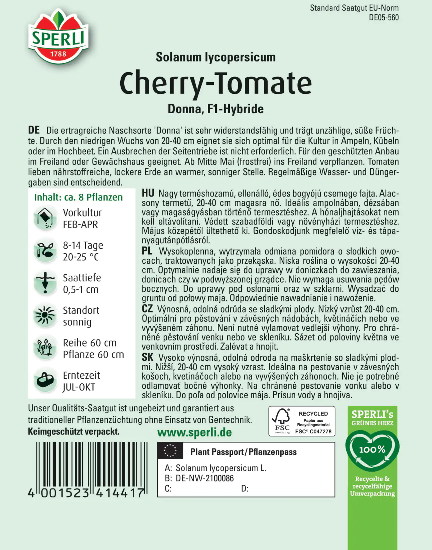 Sperli Cherry-Tomate Donna F1