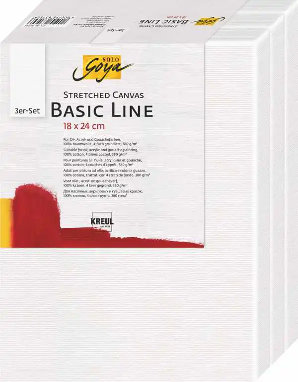 Kreul Keilrahmen-Set SOLO Goya Stretched Canvas Basic Line 18 x 24 cm 3er Set