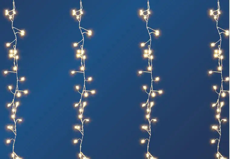 TrendLine LED-Lichtervorhang Mini Außen 1,5 x 1 m warmweiß mit Timer