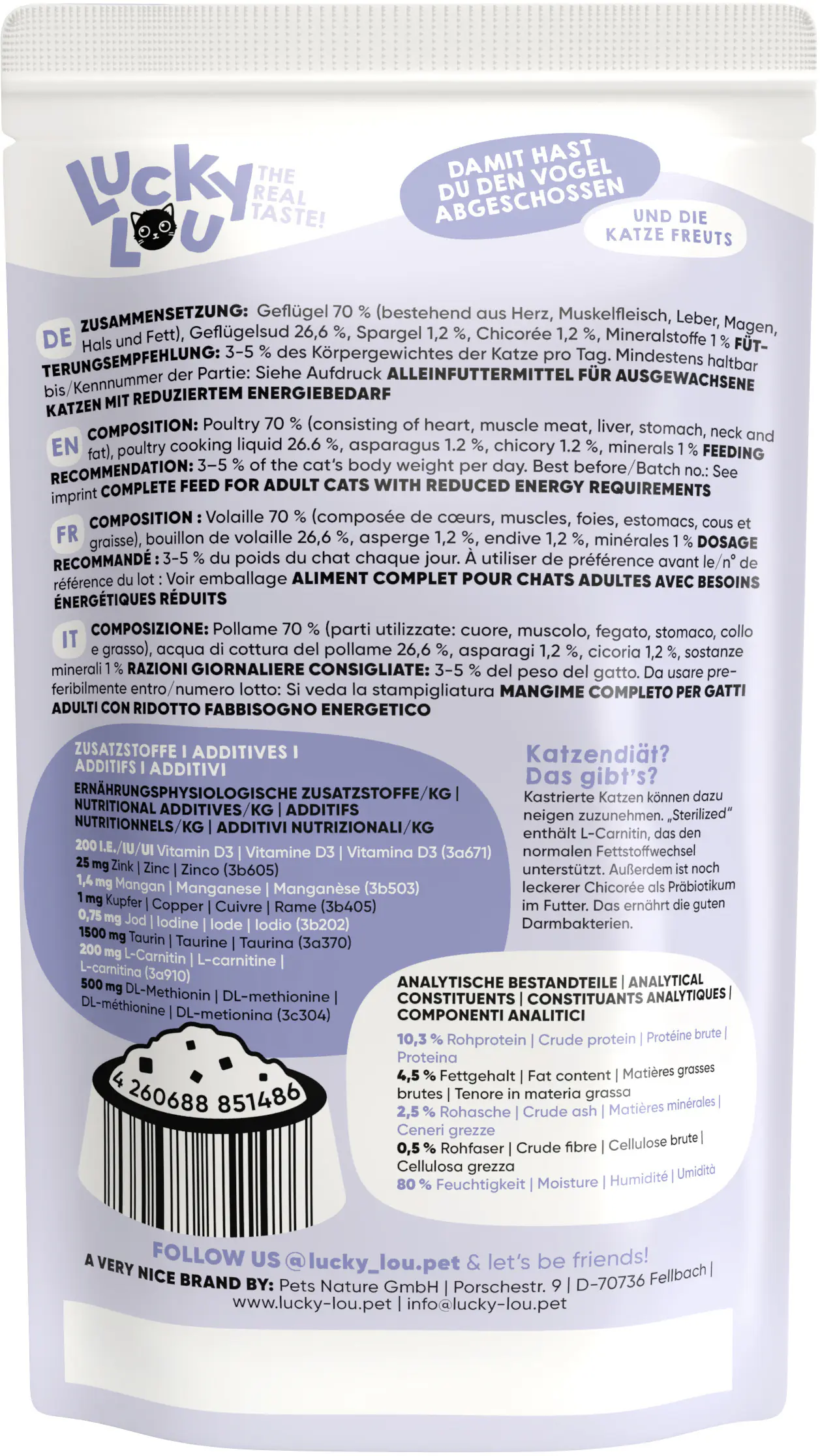 Lucky Lou Lifestage Sterilized Geflügel 125g Lucky Lou Lifestage Sterilized Geflügel 125g