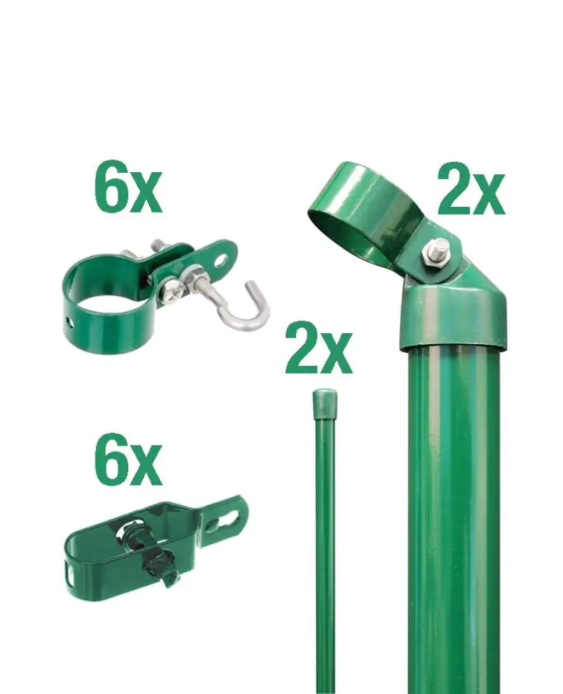 Alberts Komplettset Zauneck-Set für Maschendrahtzaun 175 cm zE grün