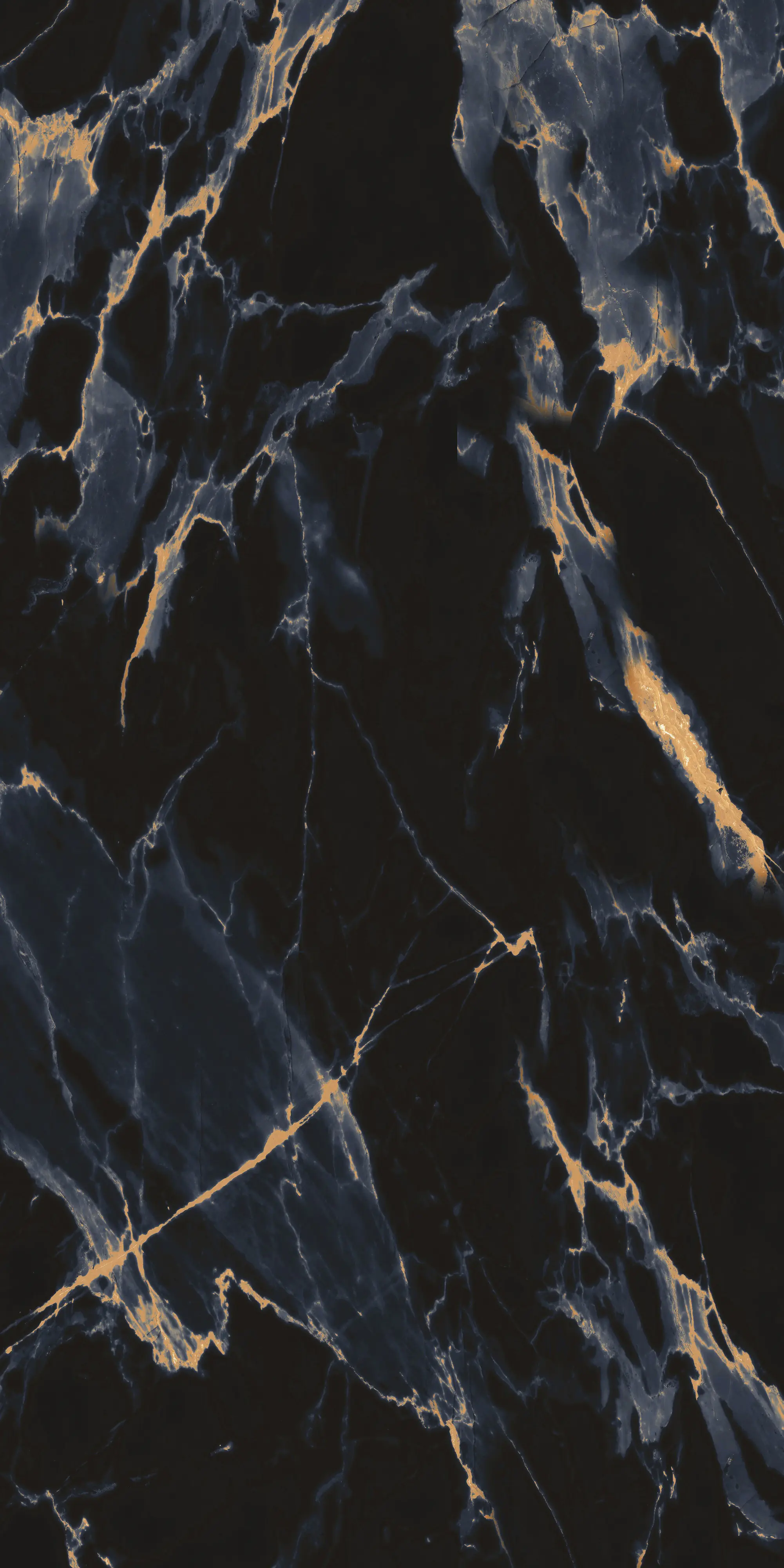 Bodenfliese Feinsteinzeug Marquina Gold 120 x 240 cm schwarz
