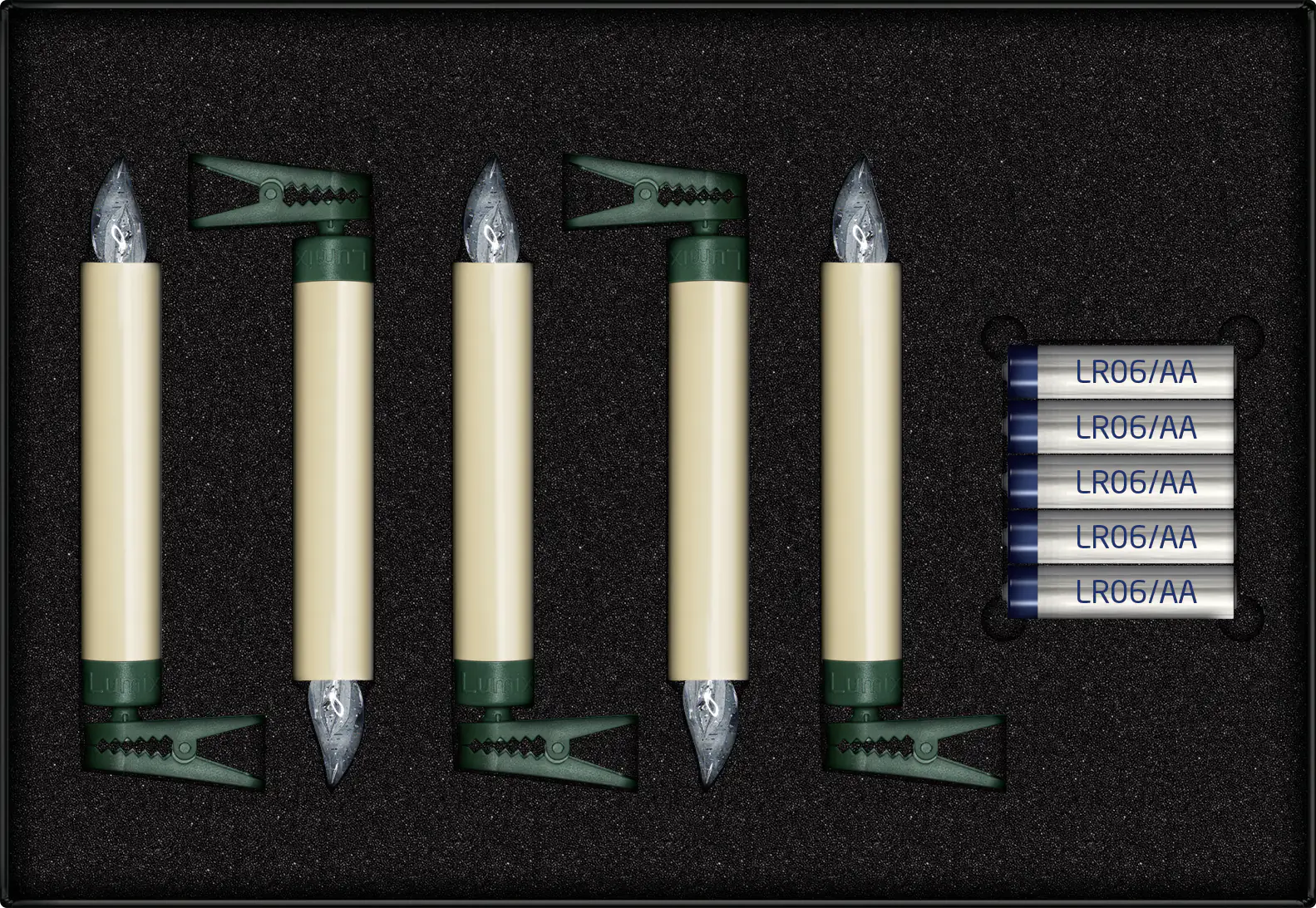 Krinner Lumix Superlight Erweiterungsset, 5 LED Kerzen, elfenbein