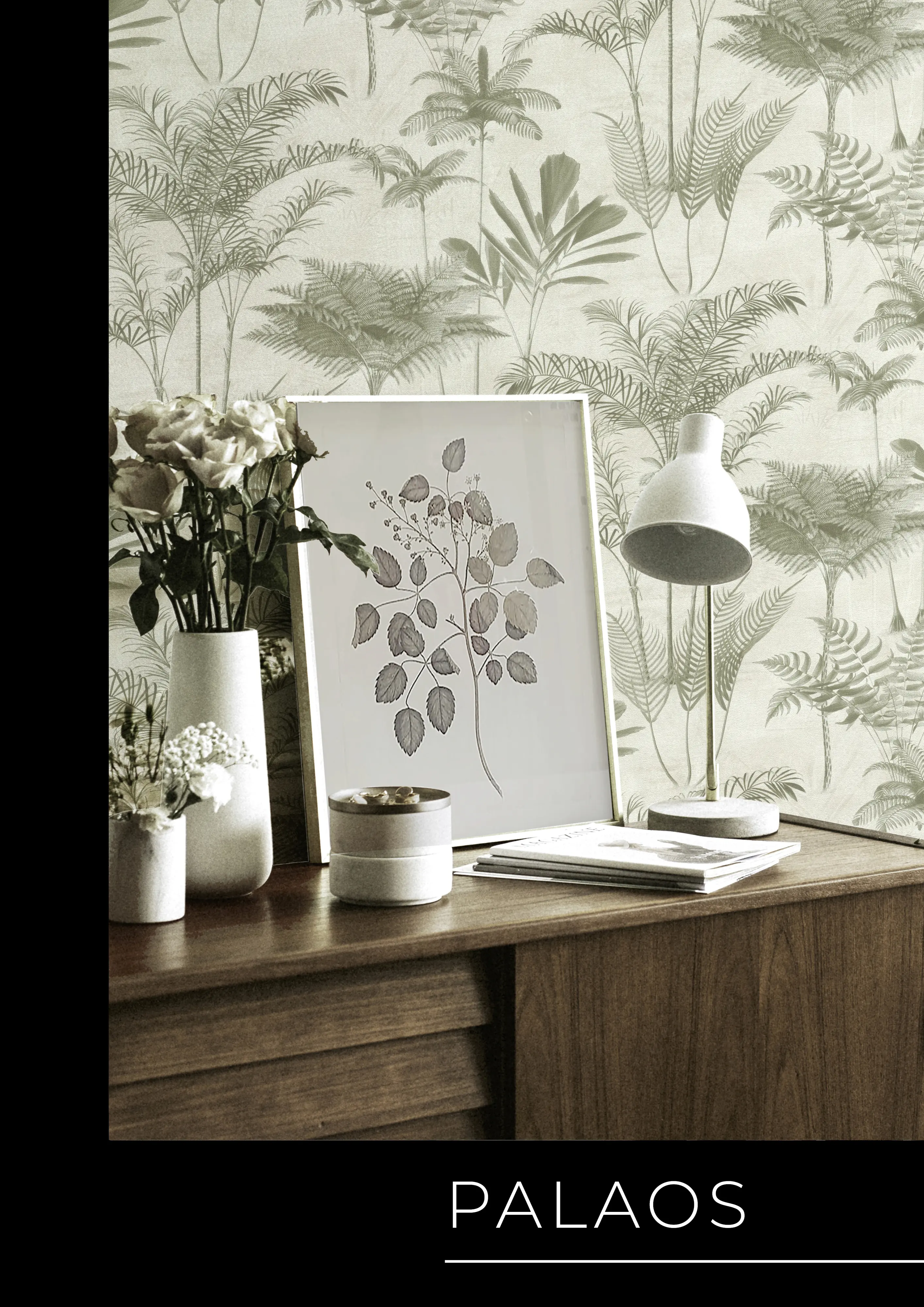 Rasch Vliestapete 555141 Lirico, Tropic beige-grün, 10,05 x 0,53 m