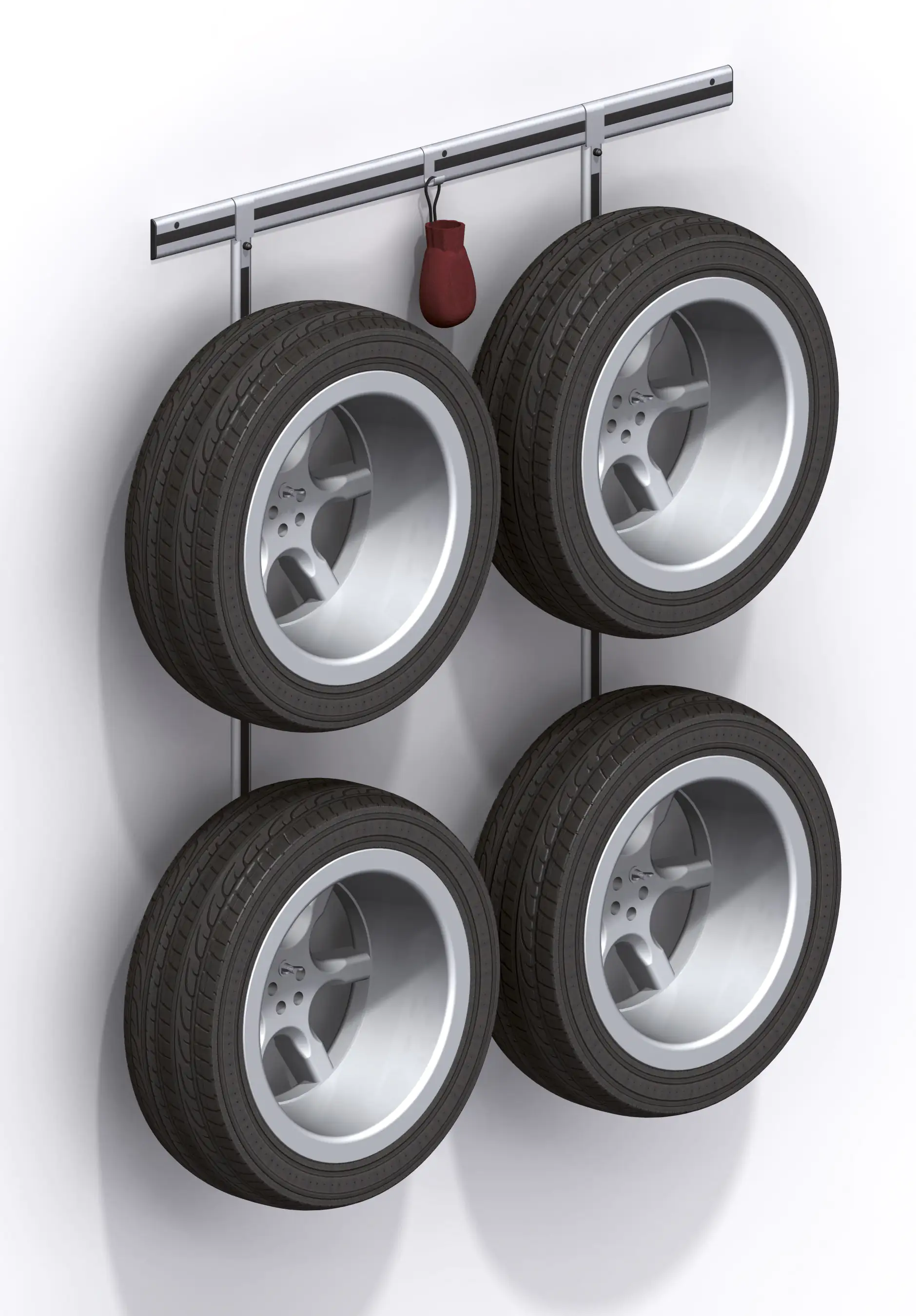 alfer Felgenhalter-Set Aluminium für 4 Reifen