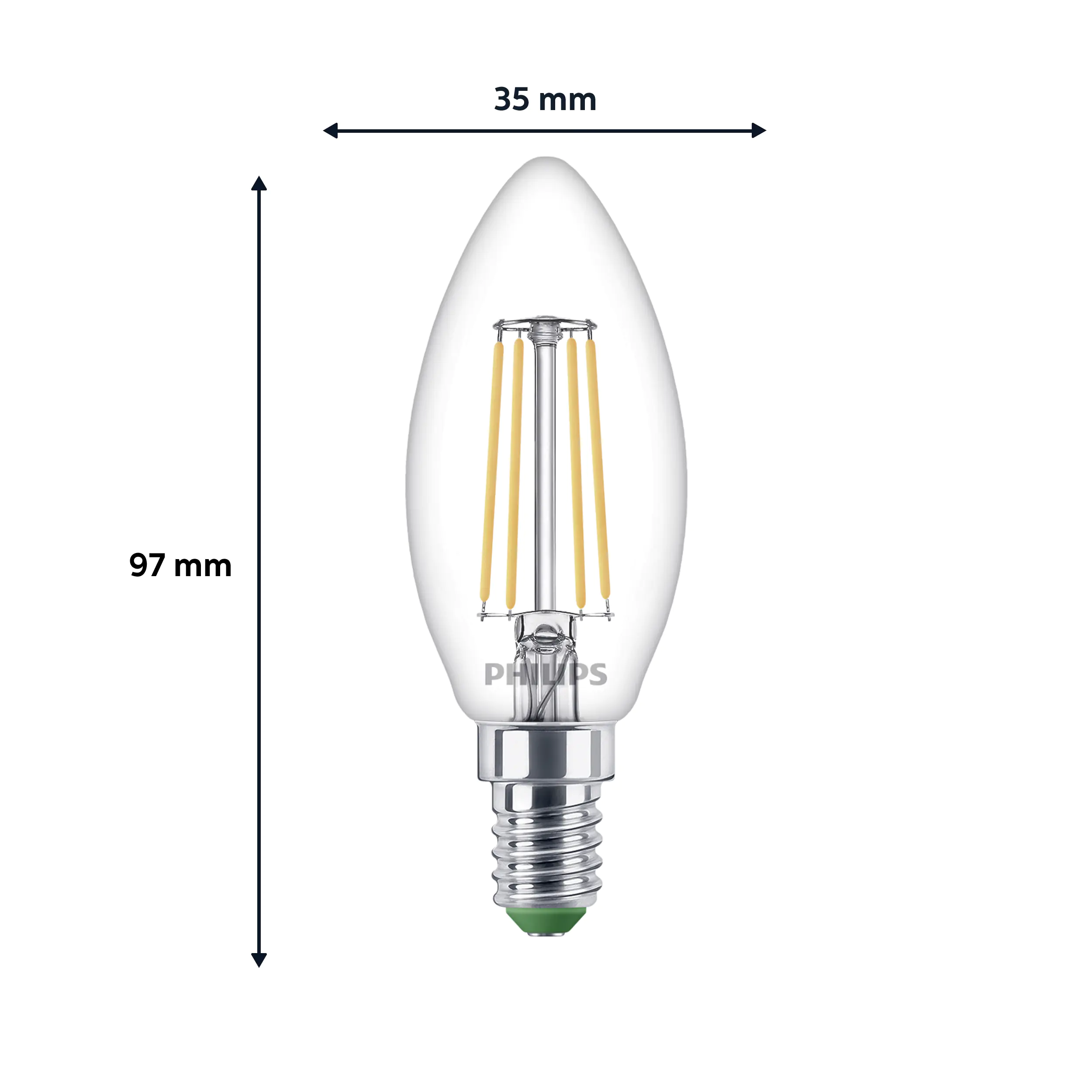 Philips Led Leuchtmittel Kerzenform E14 warmweiß
