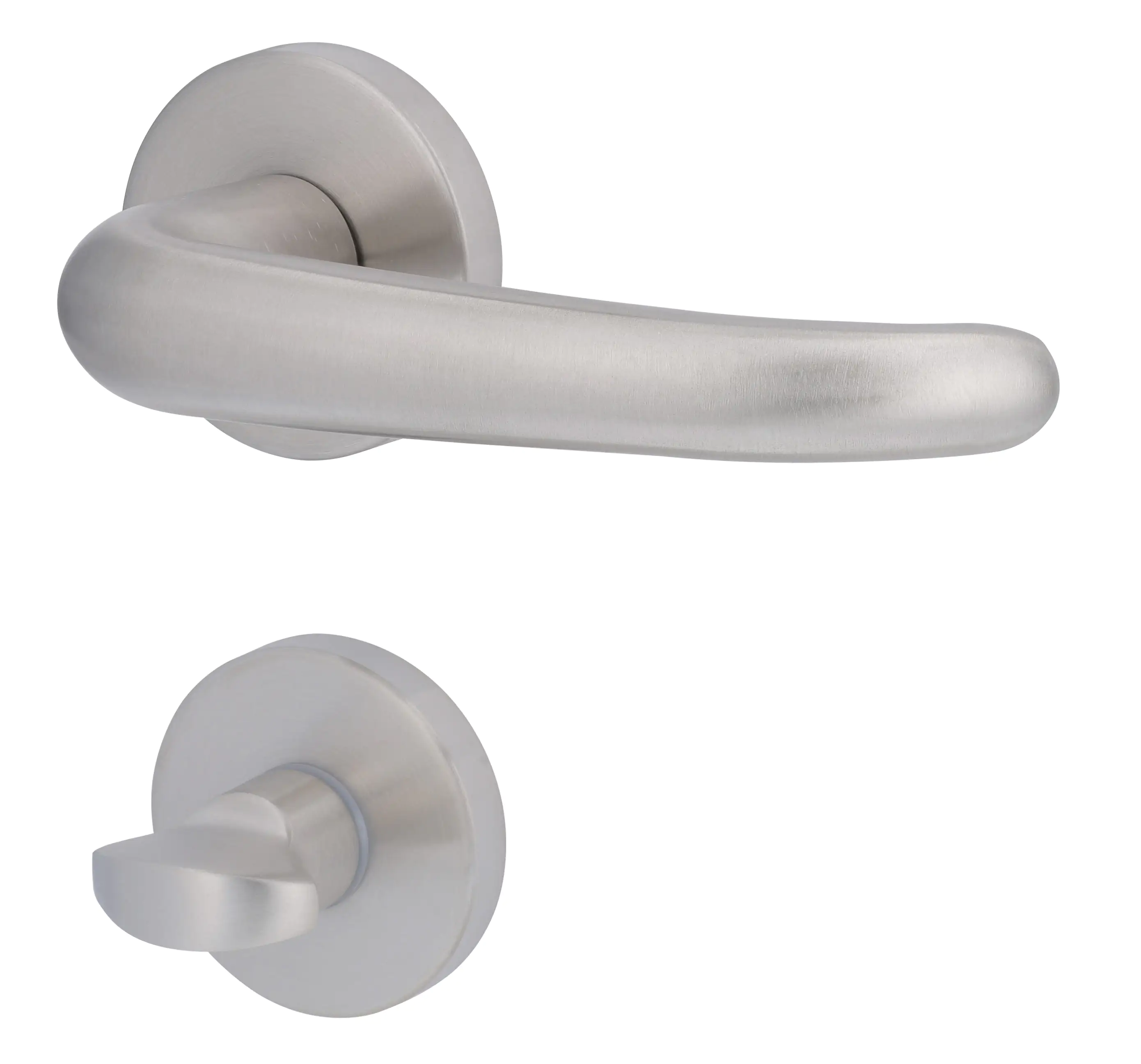 Alpertec WC-Rosettengarnitur Barcelona Edelstahl silber rund