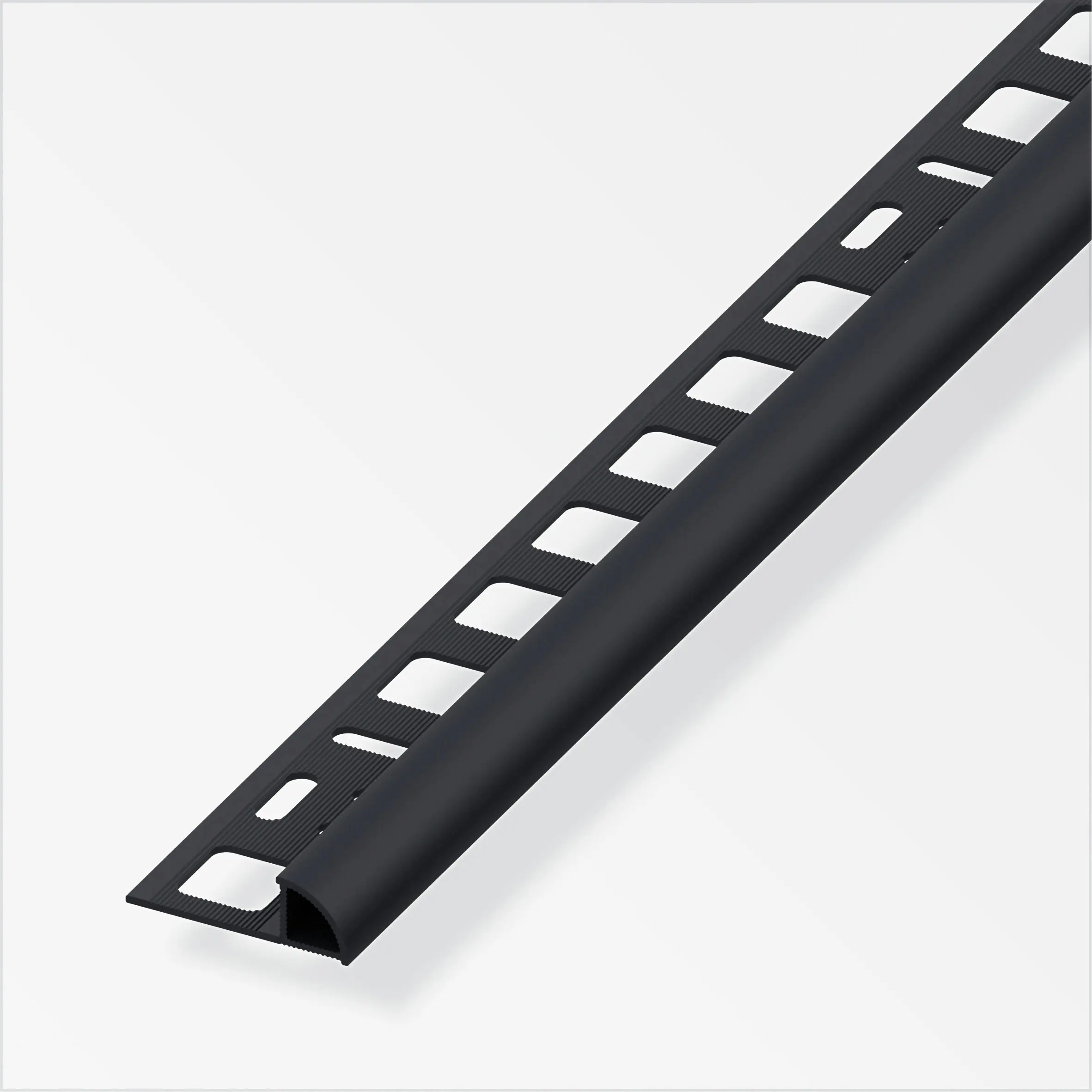 alfer Viertelkreisprofil PVC glatt schwarz