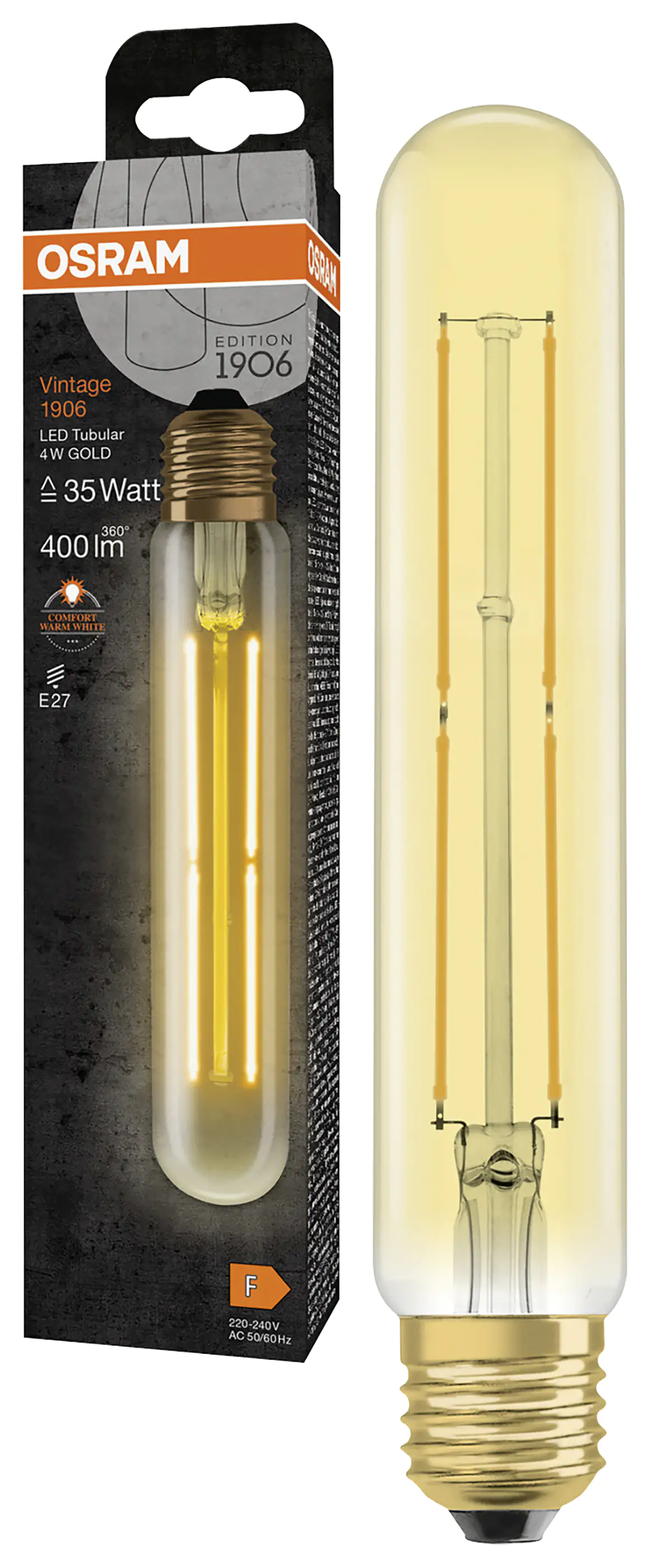 Osram LED Leuchtmittel Stab E27 4 W warmweiß amber
