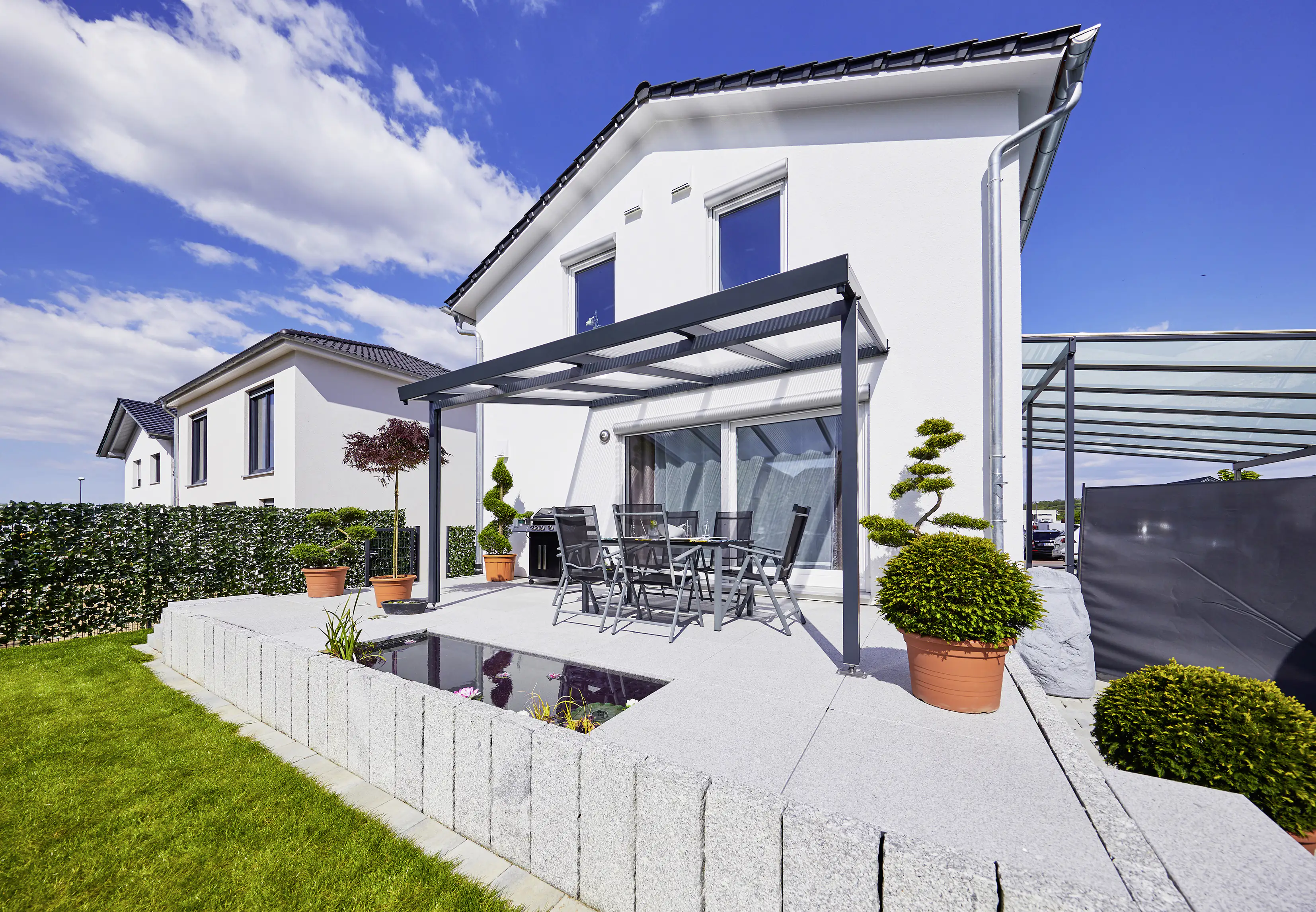 Gutta Premium Terrassendach 410,2 x 306 cm anthrazit Acryl klar 16 mm