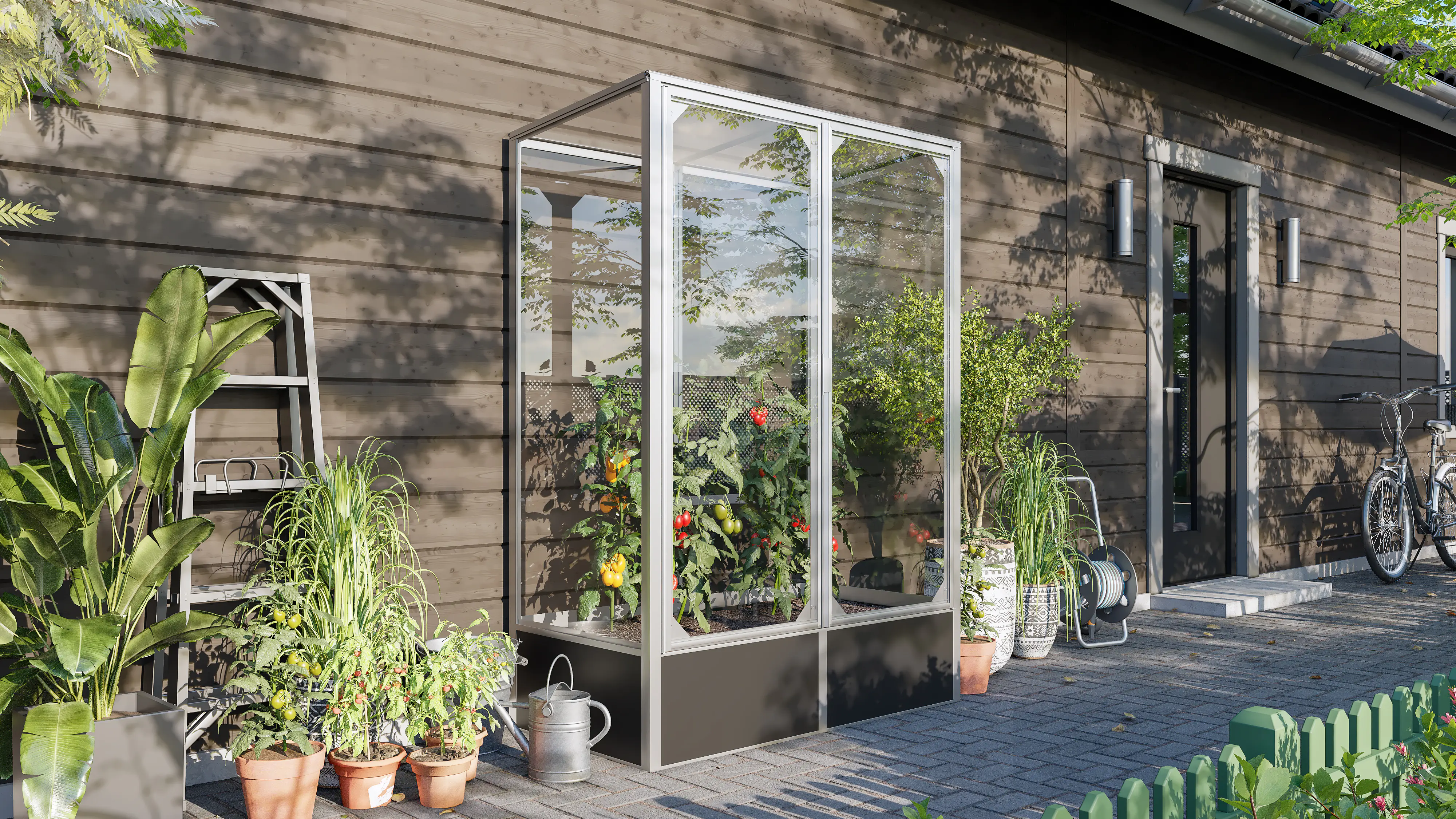 Vitavia Tomatenhaus-Set Napoli 900 ESG 3 mm alu 131 x 68 cm 