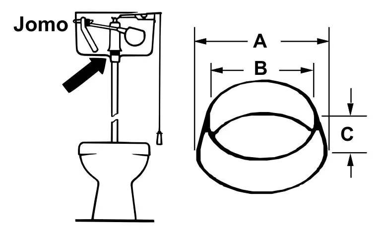 Cornat Glockendichtung Jomo für Spülkästen hochhängend 9 L