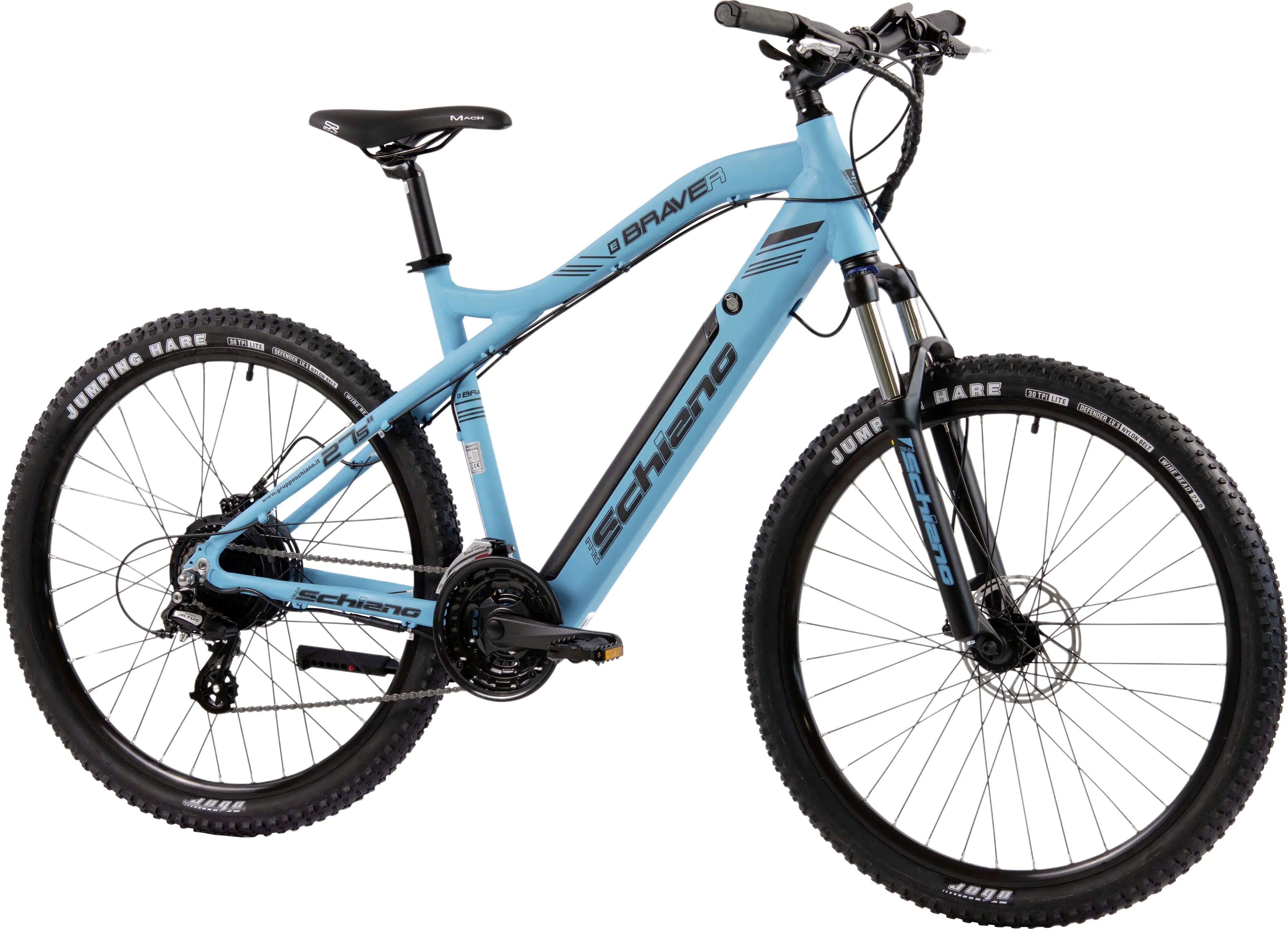 Schiano E-MTB BRAVER 27 Zoll 24-Gang water blue matt Schiano E-MTB BRAVER 27 Zoll 24-Gang water blue matt