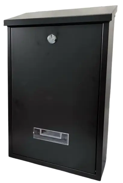 Primaster Briefkasten schwarz 25 x 10 x 40 cm