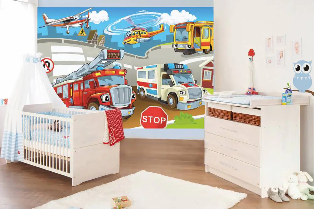 papermoon Vlies- Fototapete Digitaldruck 250 x 180 cm Kids Cars