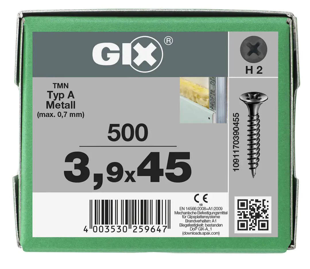 Spax Trockenbauschrauben 3.9 x 45 mm PH 2 Feingewinde - 500 Stk.