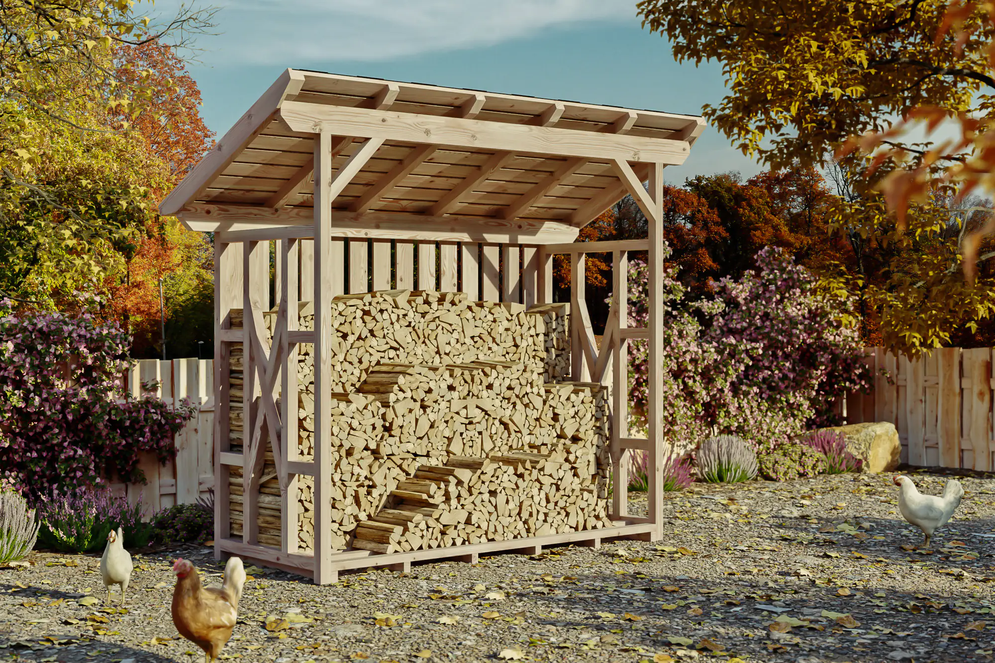 SKAN HOLZ Holzunterstand Lars 2 290 x 128 cm , natur