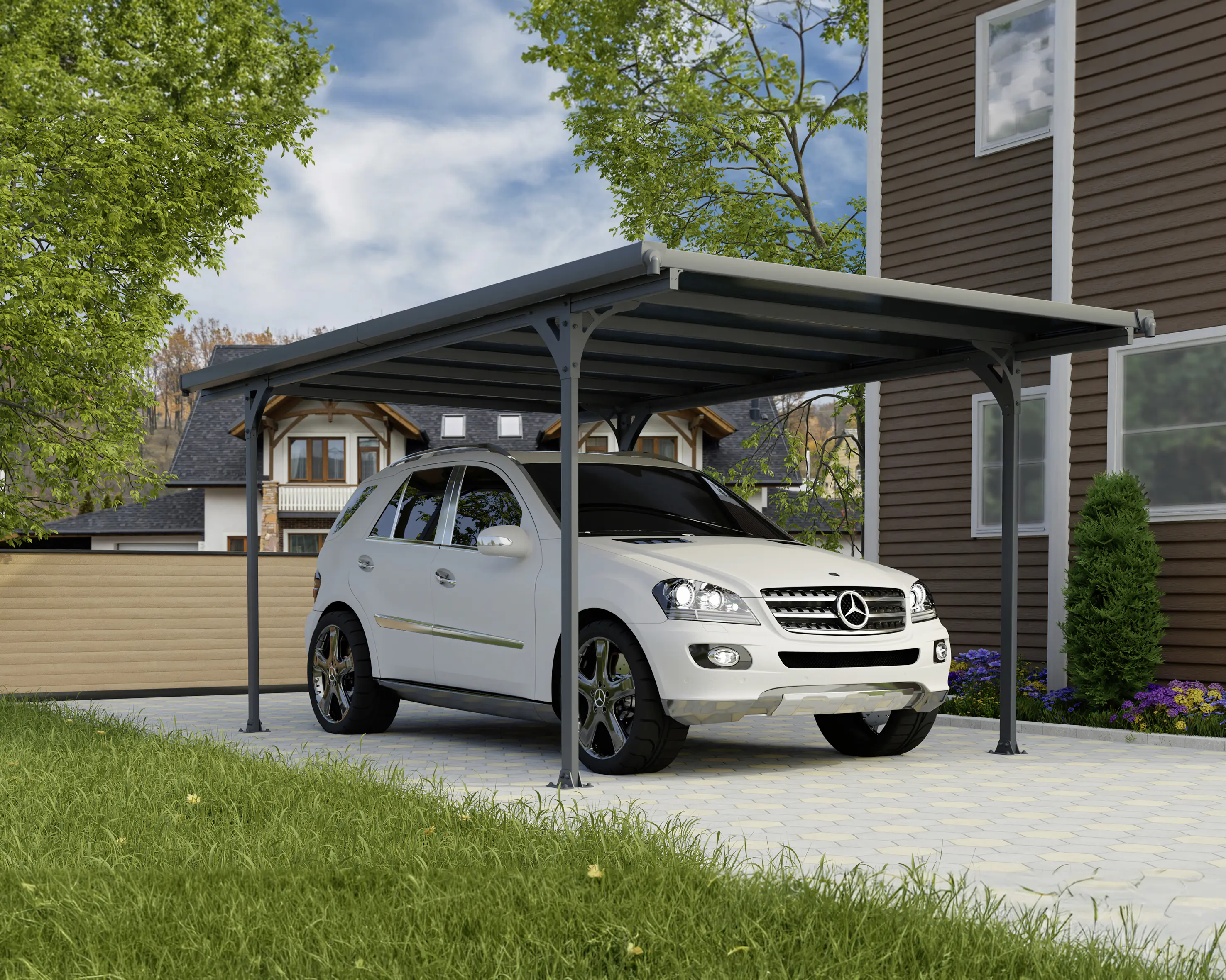 Canopia Carport Verona 5000 Grau Alu 504 x 299 cm