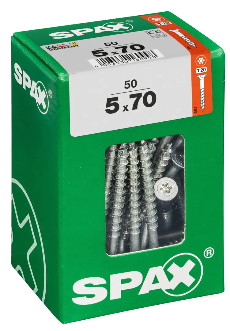 Spax Universalschrauben 5.0 x 70 mm TX 20 - 50 Stk. Spax Universalschrauben 5.0 x 70 mm TX 20 - 50 Stk.