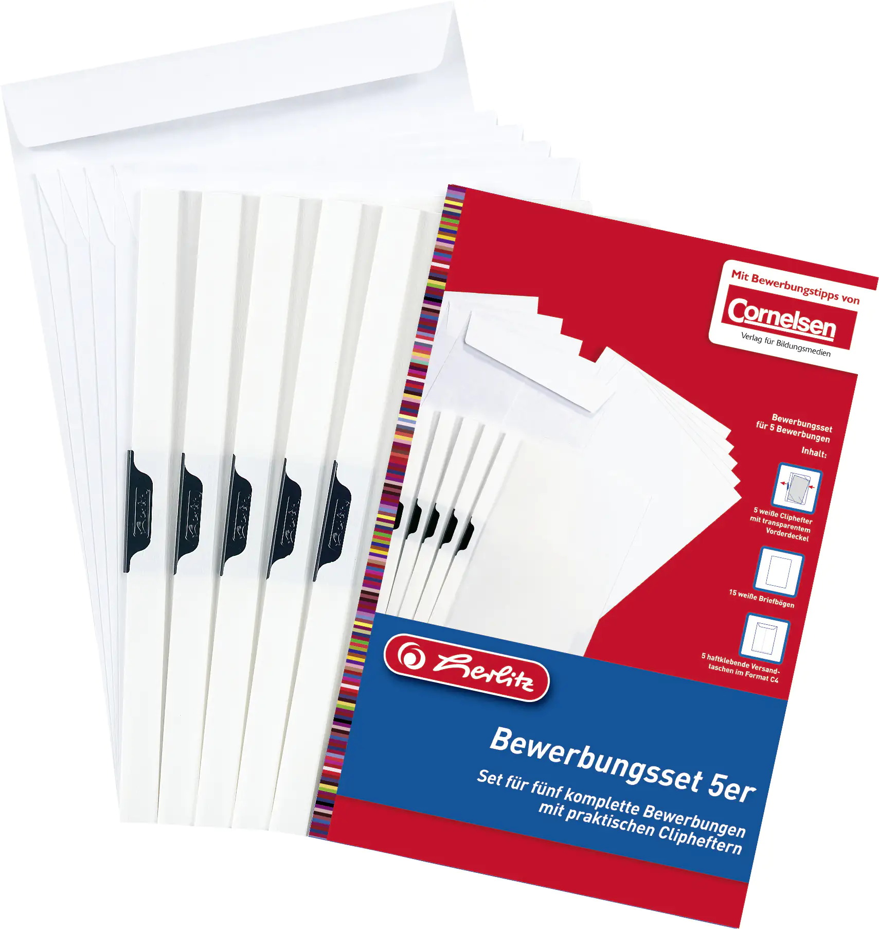 herlitz Bewerbungsset DIN A4 5 Klemmhefter mit 5 Versandtaschen