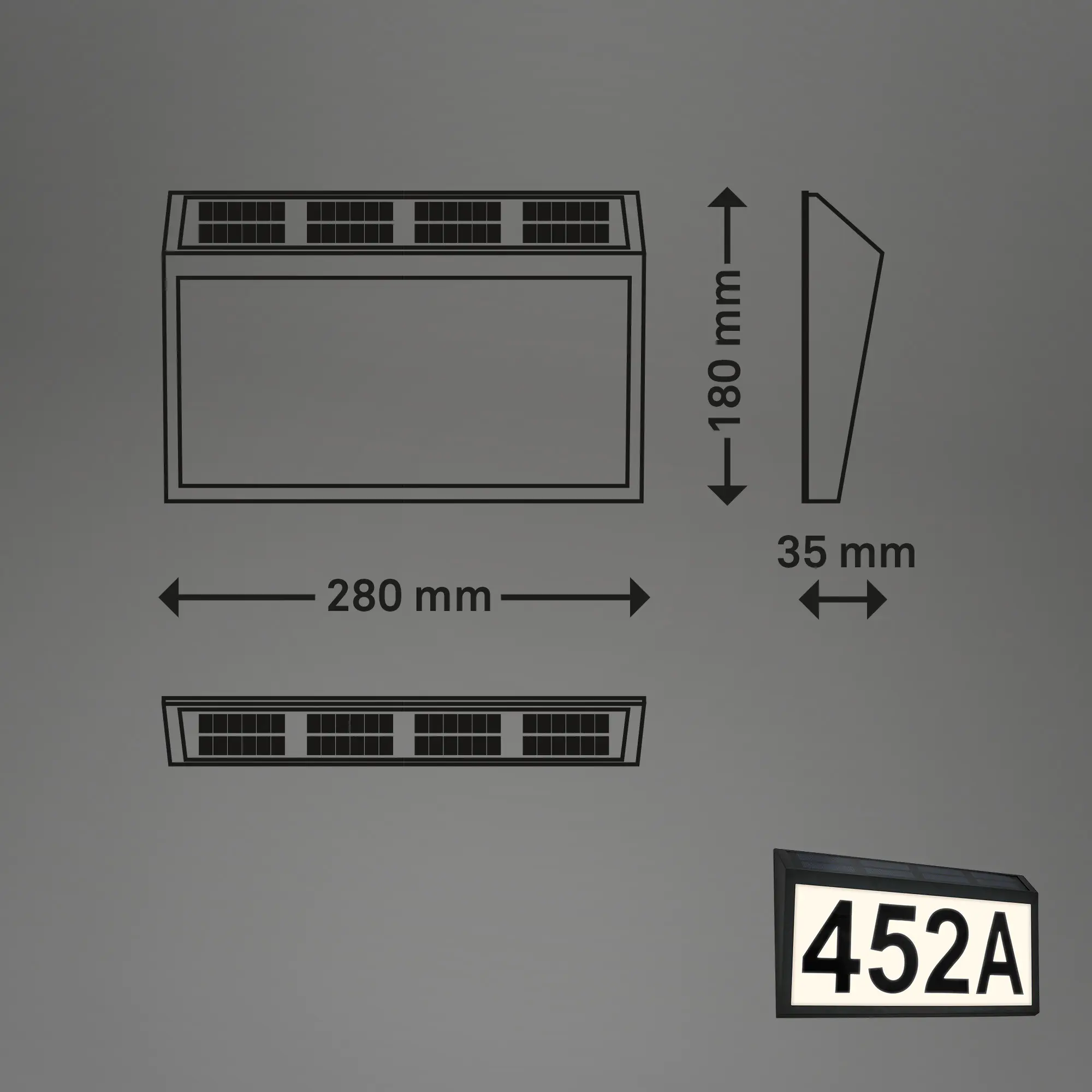 Briloner LED Solar-Hausnummernleuchte 0,5 W mit Dämmerungssensor schwarz Briloner LED Solar-Hausnummernleuchte 0,5 W mit Dämmerungssensor schwarz