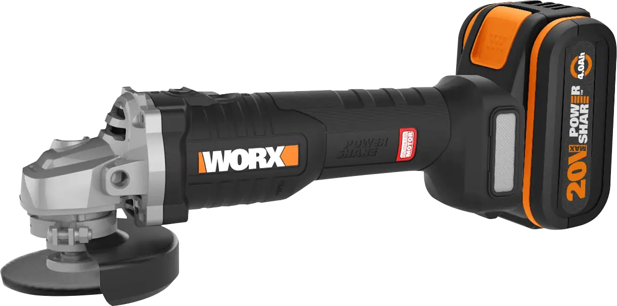 Worx Akku-Winkelschleifer WX812 20 V 4,0 Ah 125 mm bürstenloser Motor Worx Akku-Winkelschleifer WX812 20 V 4,0 Ah 125 mm bürstenloser Motor