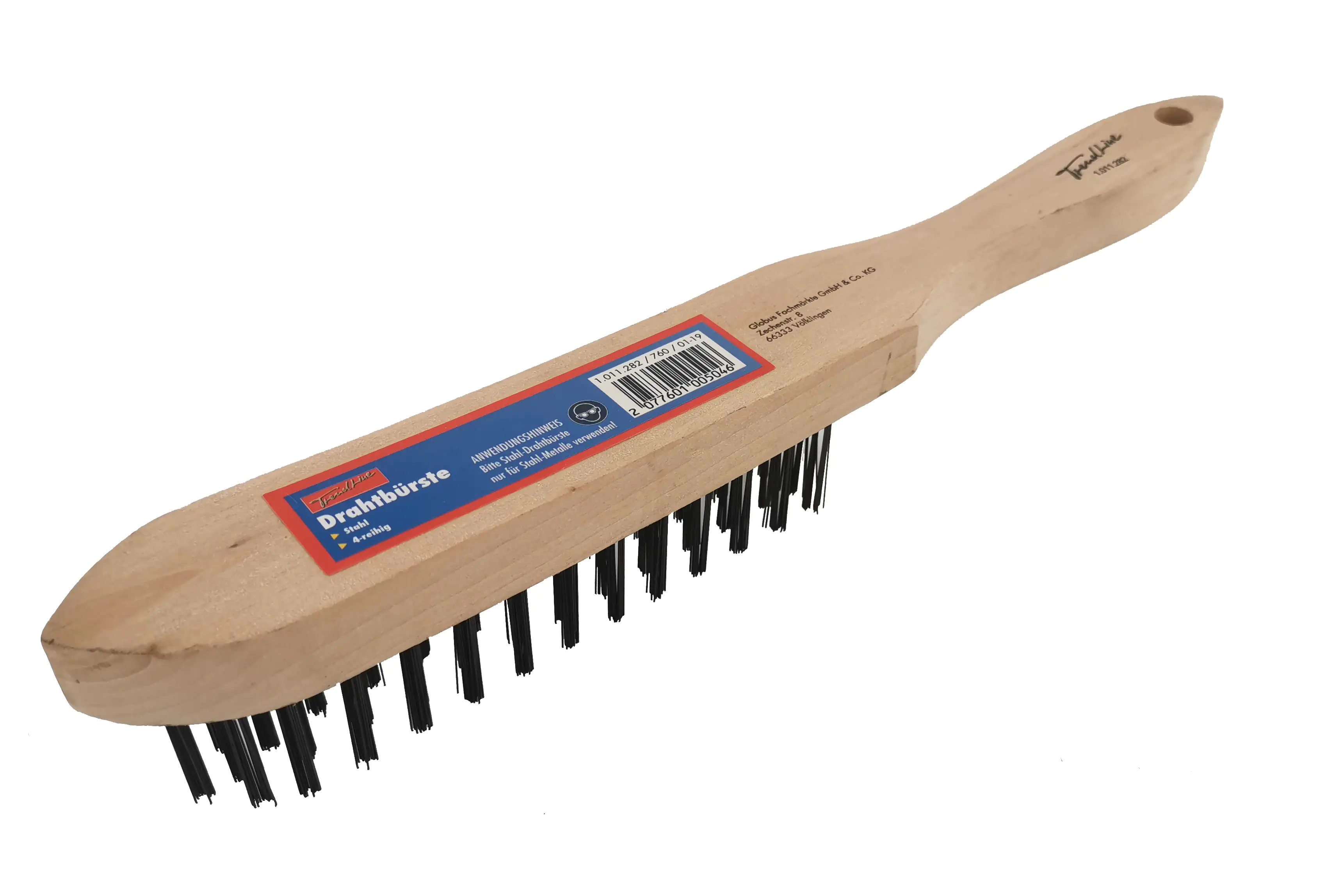 TrendLine Drahtbürste Stahl 4-reihig Holzgriff
