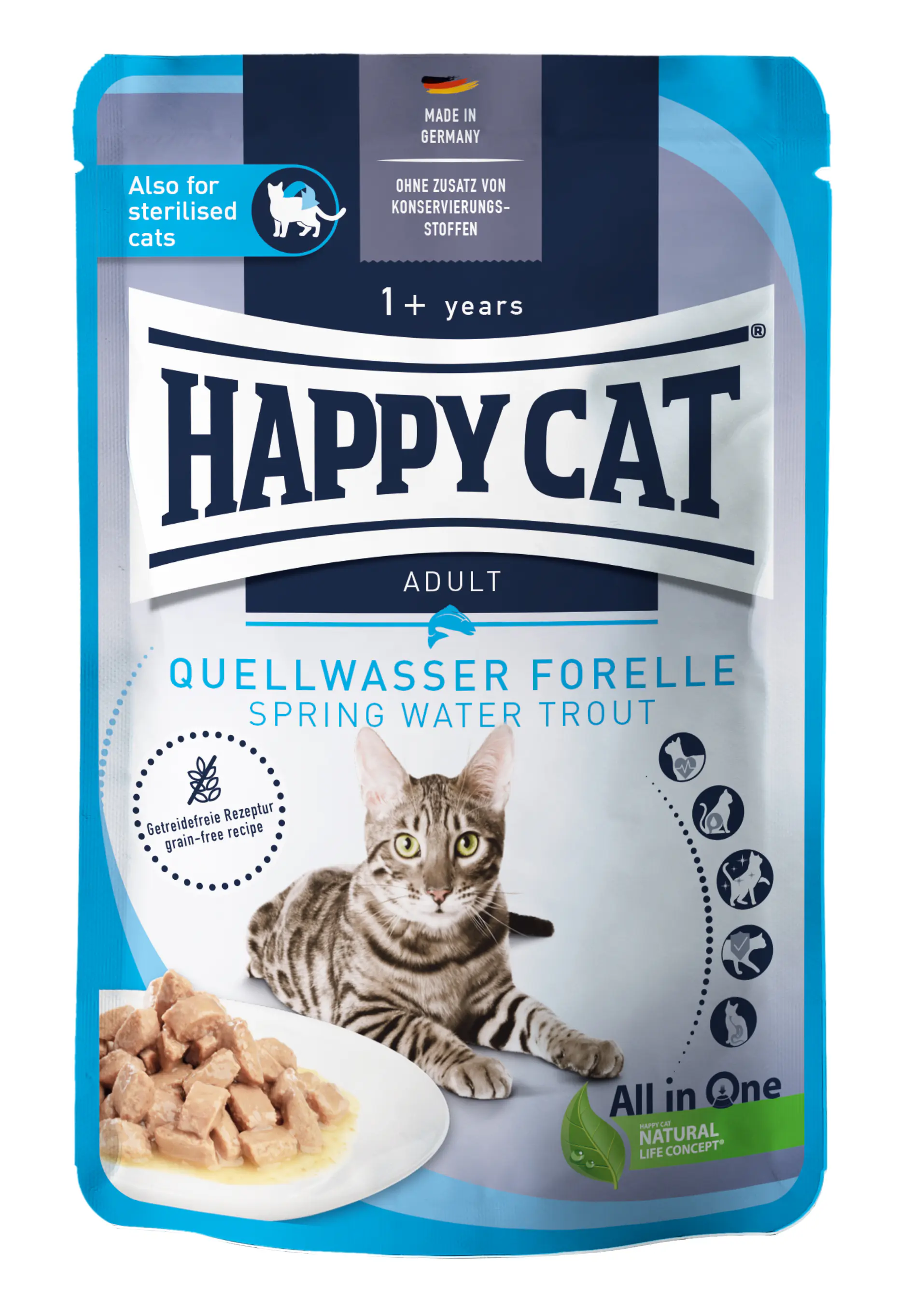 Happy Cat Culinary Katzennassfutter Adult getreidefrei 85 g Quellwasser Forelle