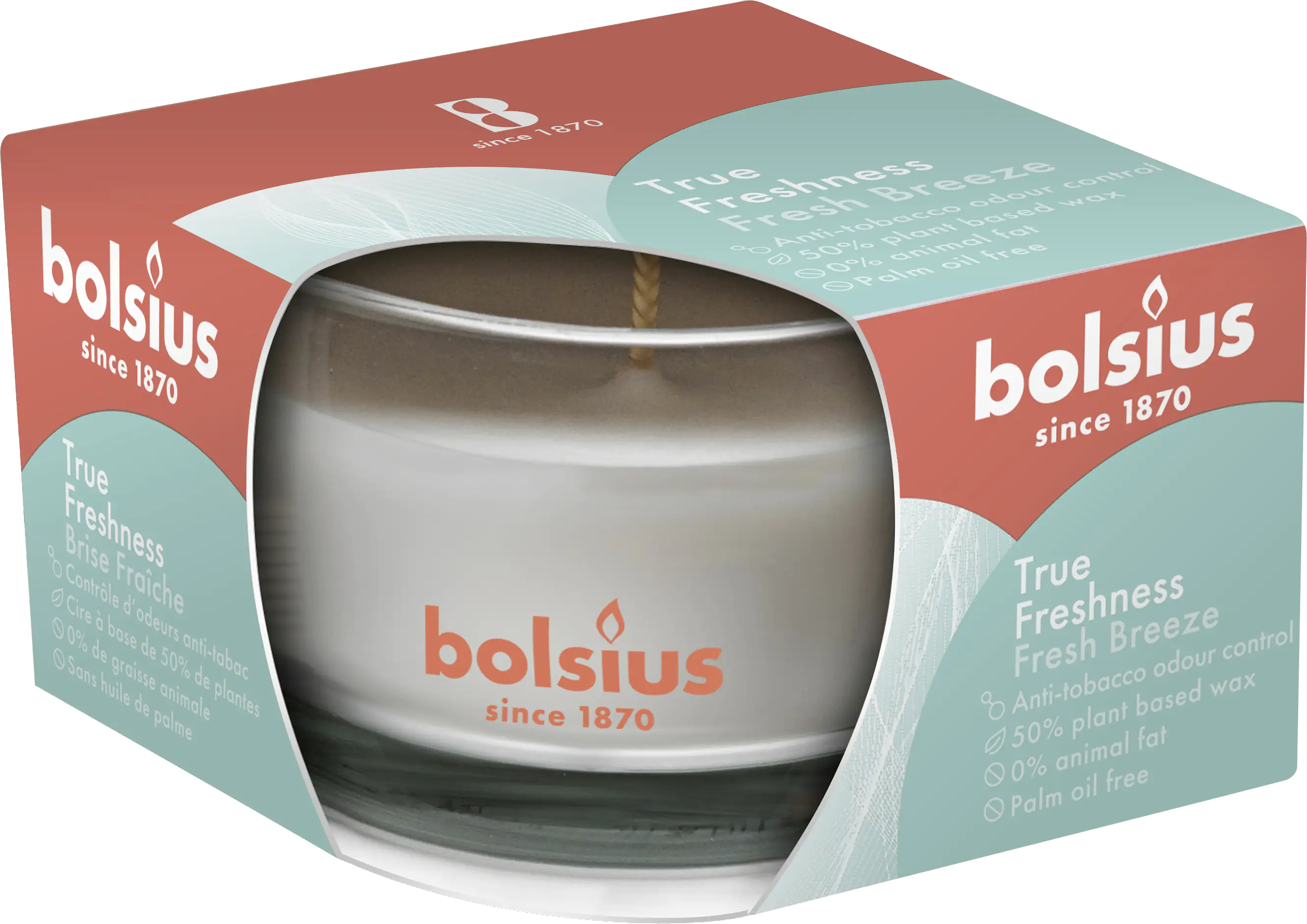 Bolsius Duftkerze im Glas True Freshness Frische Brise