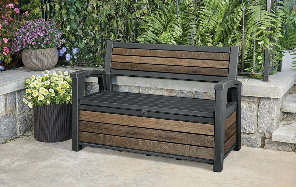 Keter Gartenbank inkl. Aufbewahrung Hudson 227 L