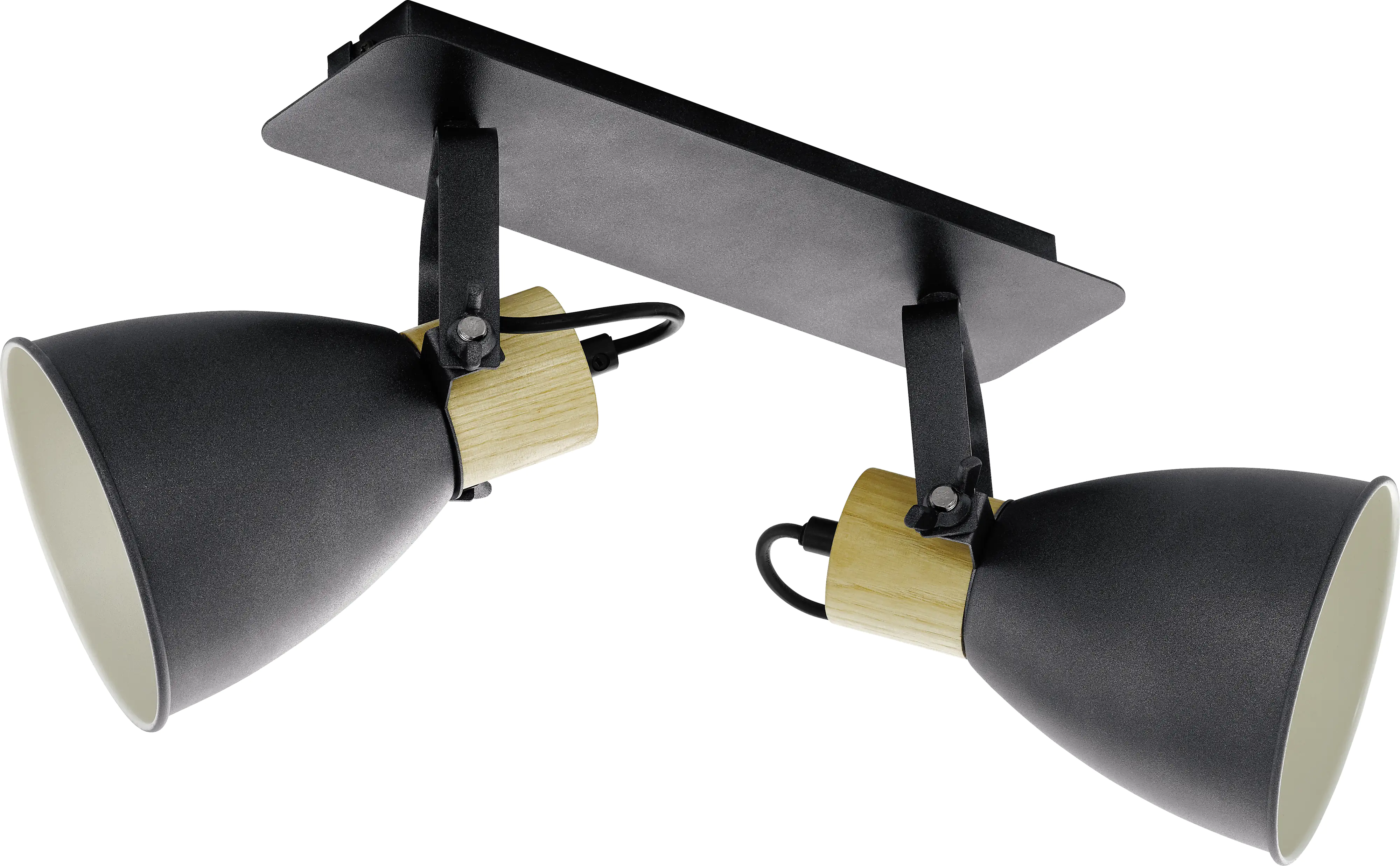 Eglo 2er Spot Coswarth schwarz-creme-braun 48 x 14 cm E27