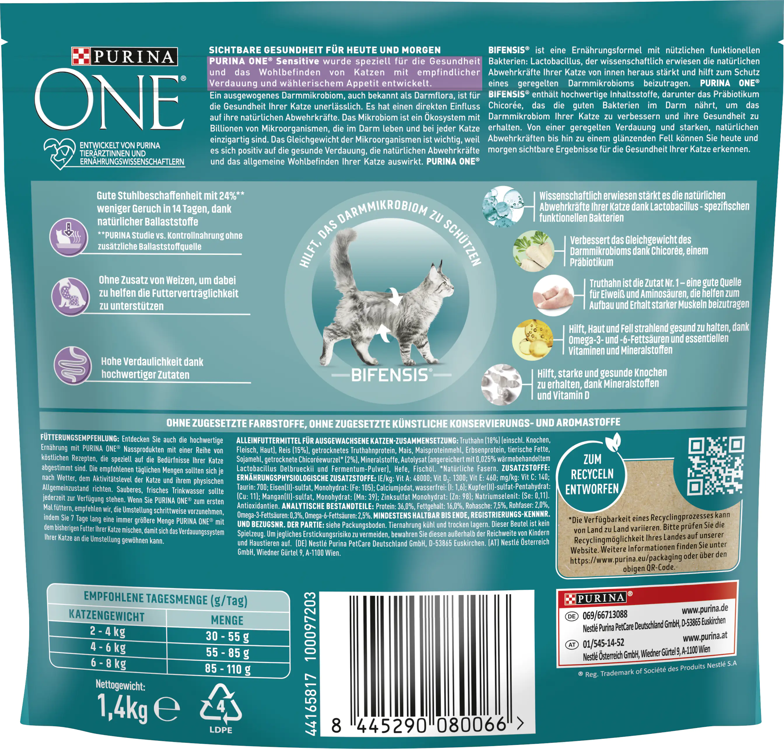 Purina One Katzenfutter Sensitive reich an Truthahn 1,4 kg Purina One Katzenfutter Sensitive reich an Truthahn 1,4 kg