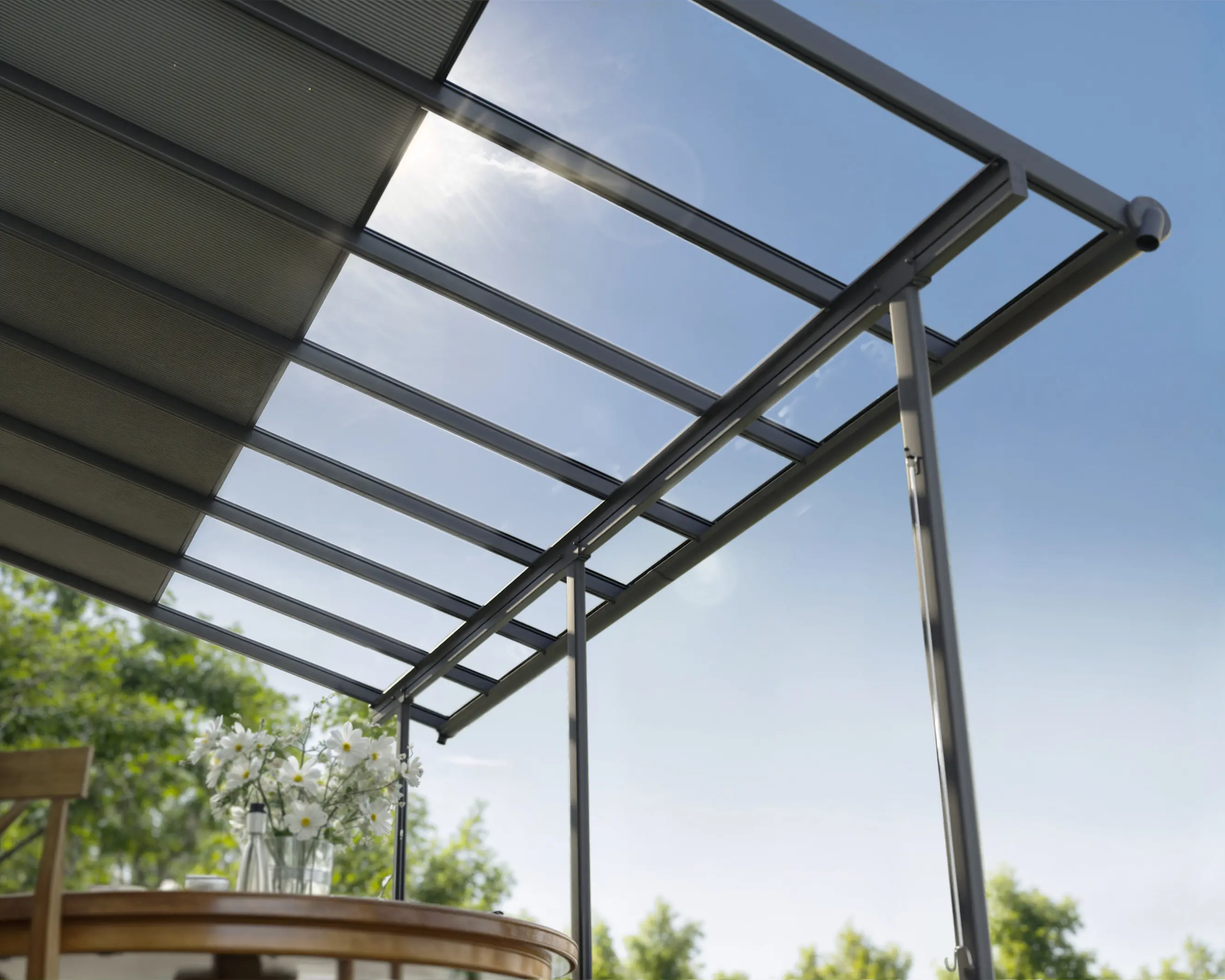 Canopia Terrassenüberdachung Sierra Cabrio 1044 x 295 cm grau 
