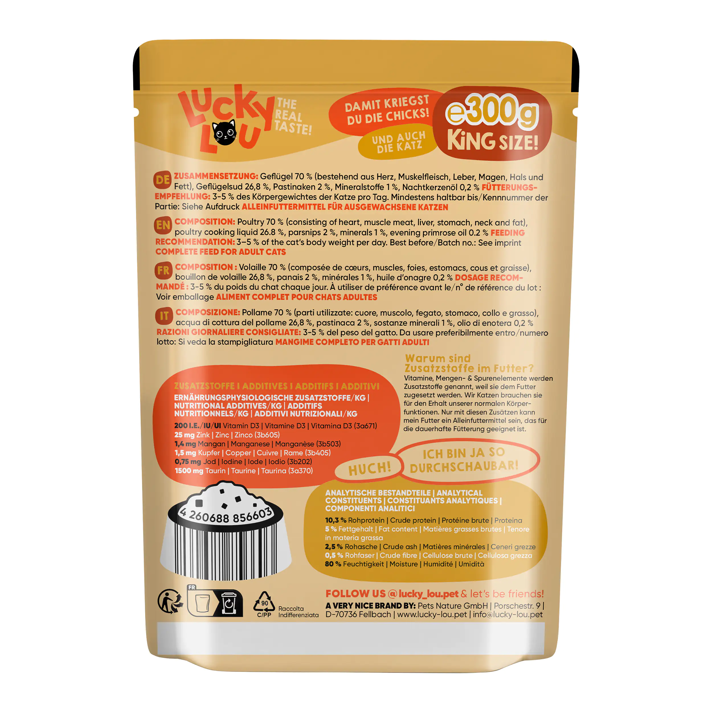 Lucky Lou Katzenfutter Geflügel 300 g Lucky Lou Katzenfutter Geflügel 300 g