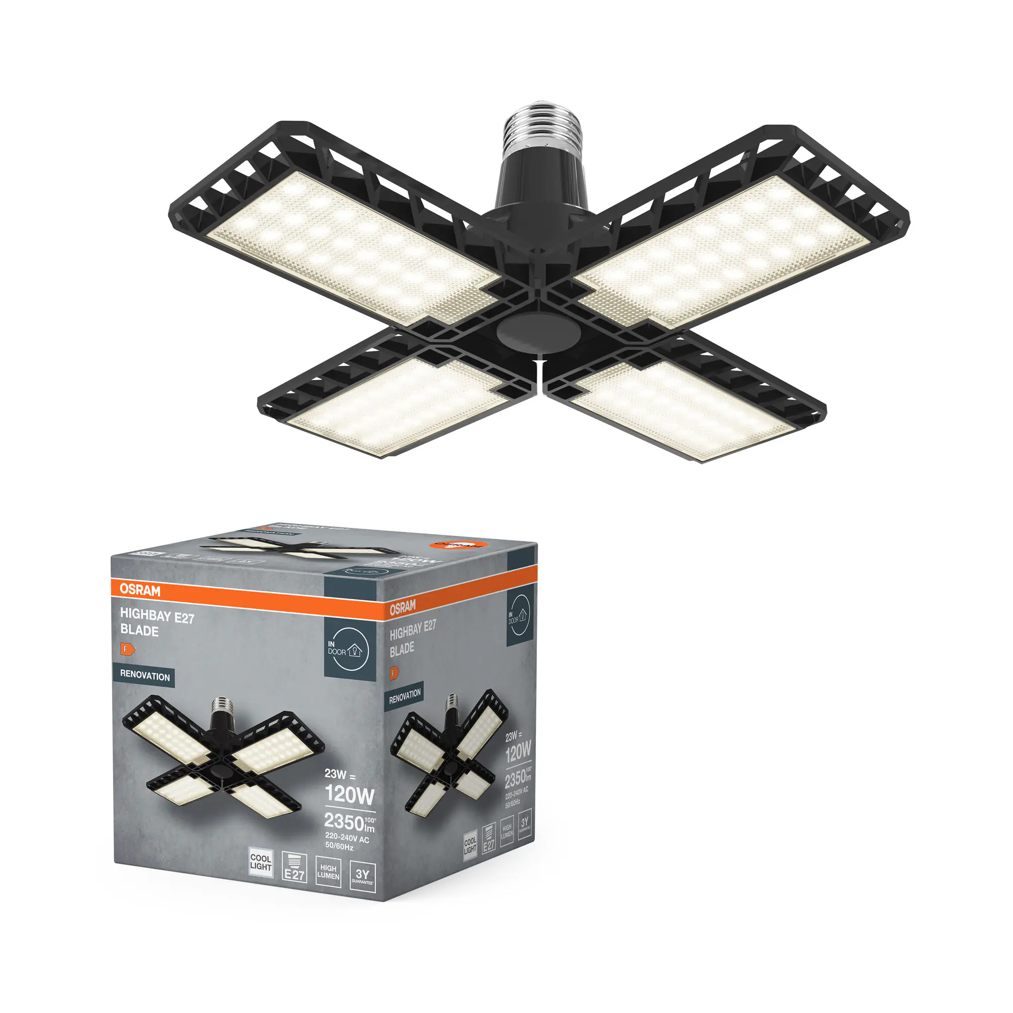 Osram LED Leuchtmittel Highbay Blade E27 23W 840 E27 schwarz Osram LED Leuchtmittel Highbay Blade E27 23W 840 E27 schwarz