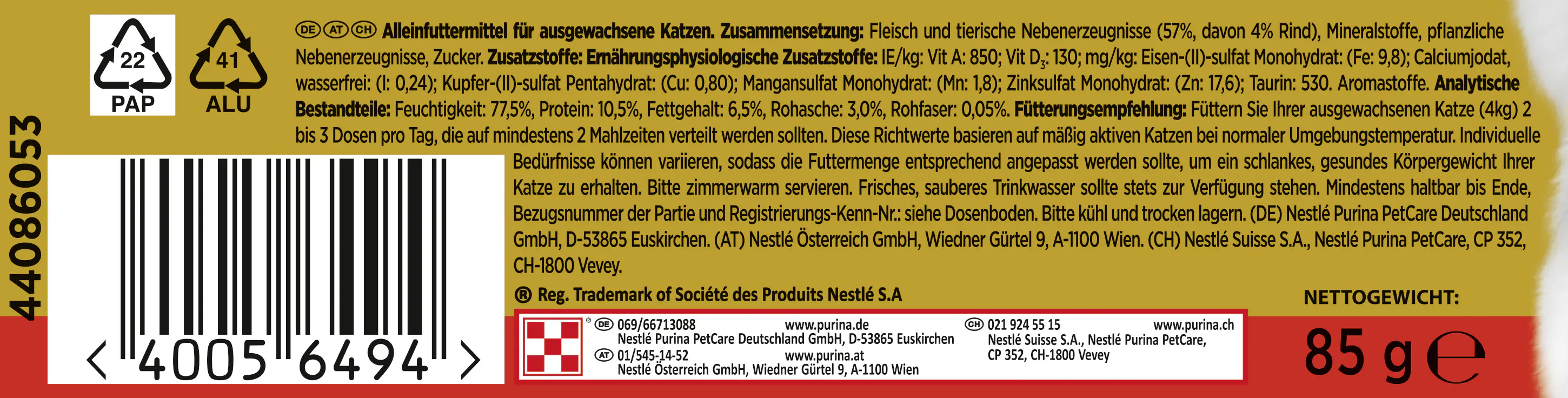 Gourmet Gold Feine Pastete mit Rind 85 g Gourmet Gold Feine Pastete mit Rind 85 g