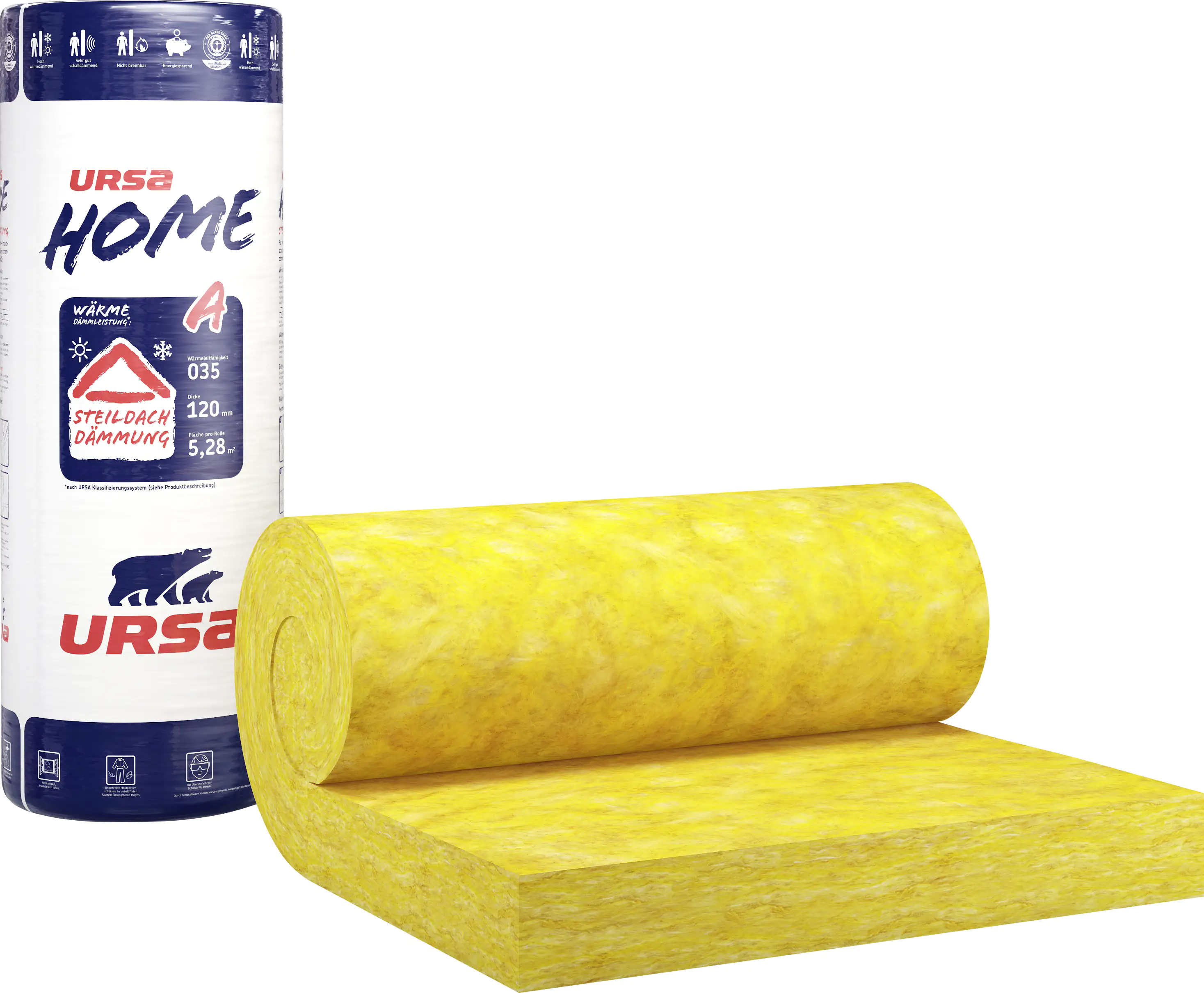 Ursa Home Klemmfilz Glaswolle WLG 035 4400 x 1200 x 120 mm kaufen