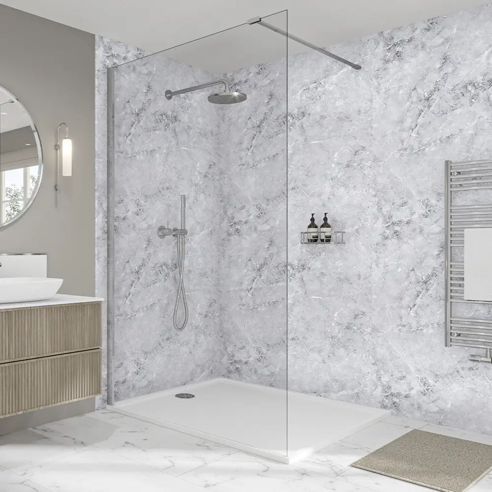 Wetwall Elite Duschrückwand Fumo 16 x 260 cm mit abgerundeter Abschlusskante
