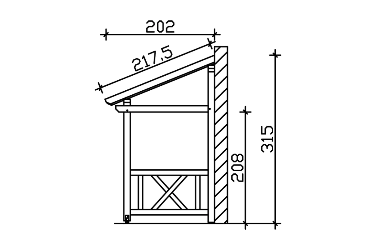 SKAN HOLZ Vordach Paderborn Typ 7 336 x 202 cm, natur