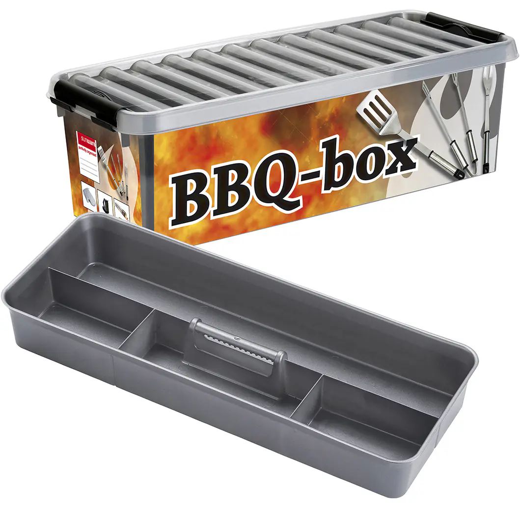 Sunware Aufbewahrungsbox Q-line BBQ mit Einsatz 9,5L metallfarbig schwarz Sunware Aufbewahrungsbox Q-line BBQ mit Einsatz 9,5L metallfarbig schwarz