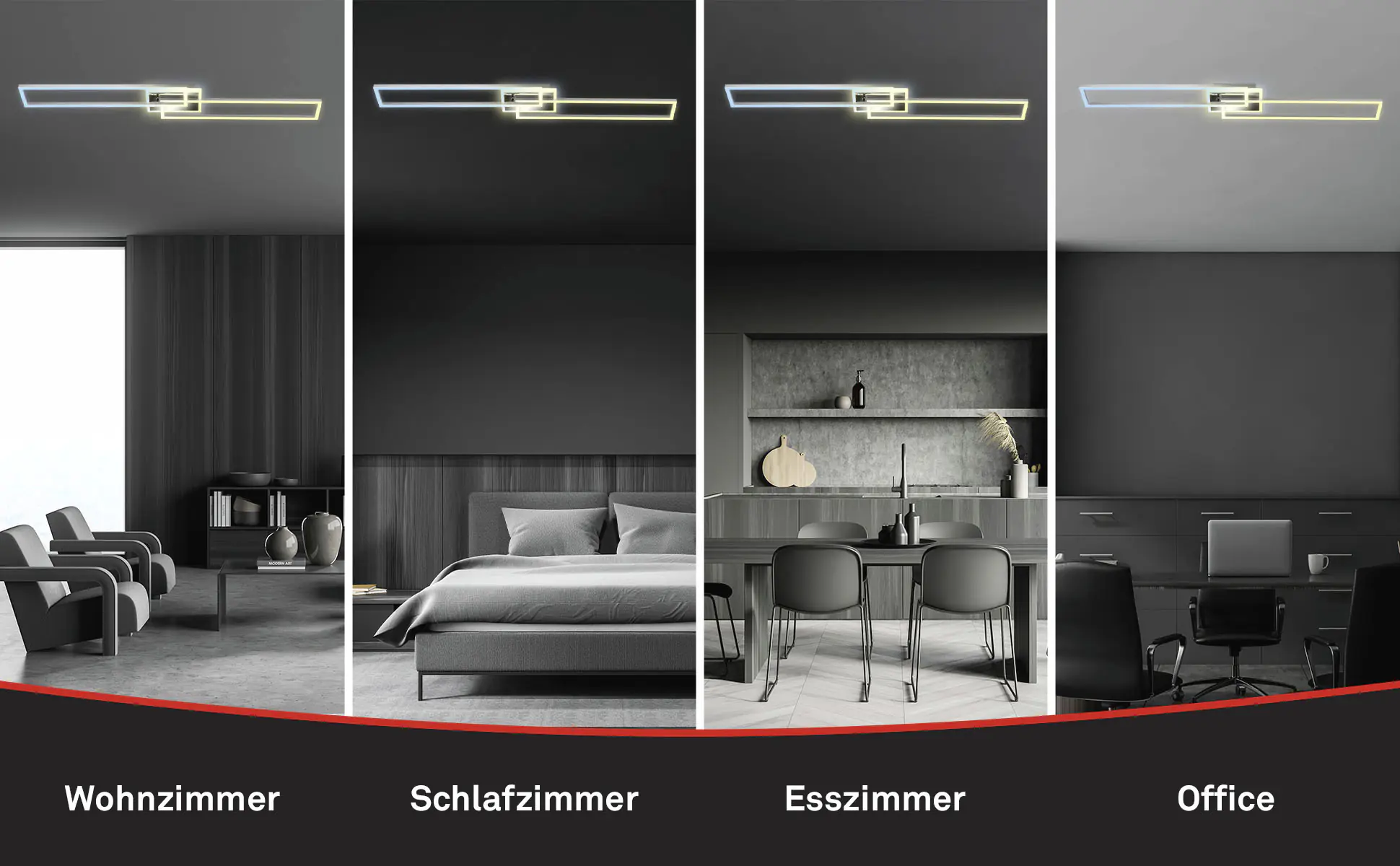 Briloner LED-Deckenleuchte Frame chrom 110 x 24,8 cm CCT dimmbar