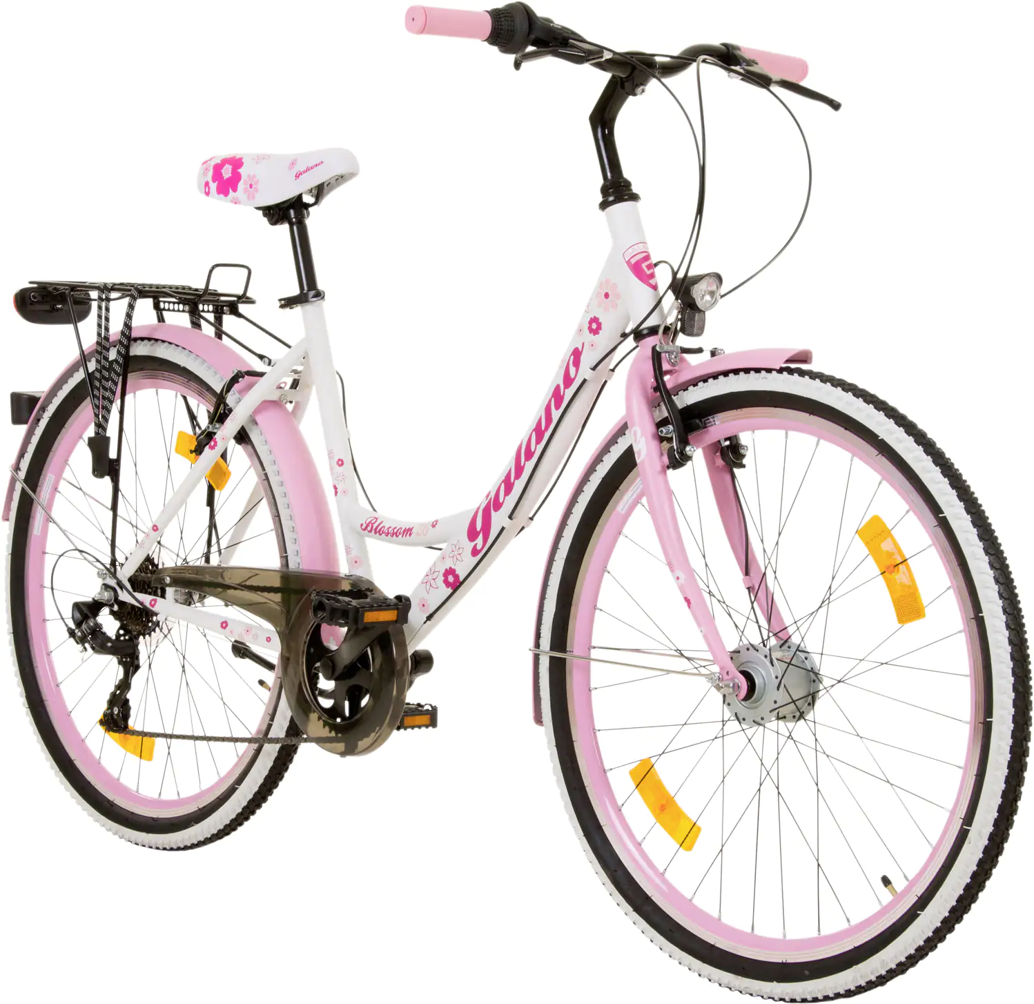 Galano Jugendfahrrad Blossom 26 Zoll RH 35cm 3-Gang pink weiß