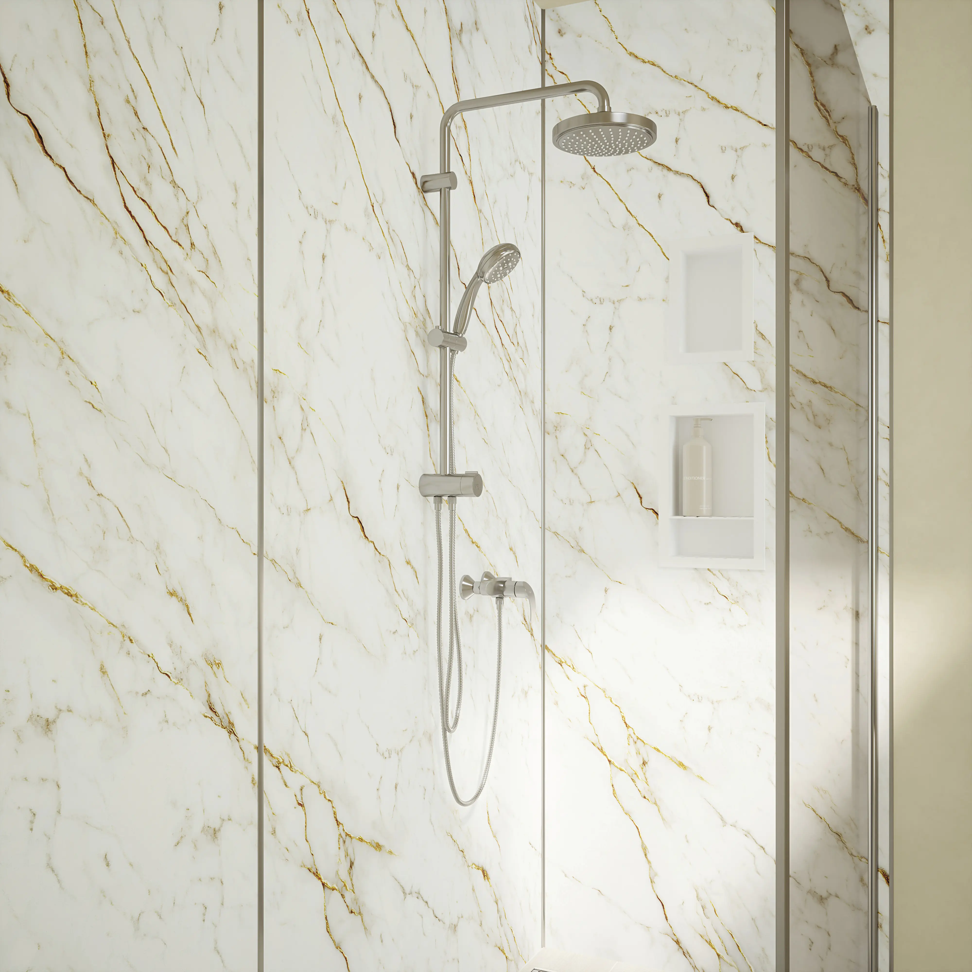 Wetwall Alloy Duschrückwand Norris Marble 60 x 244 cm