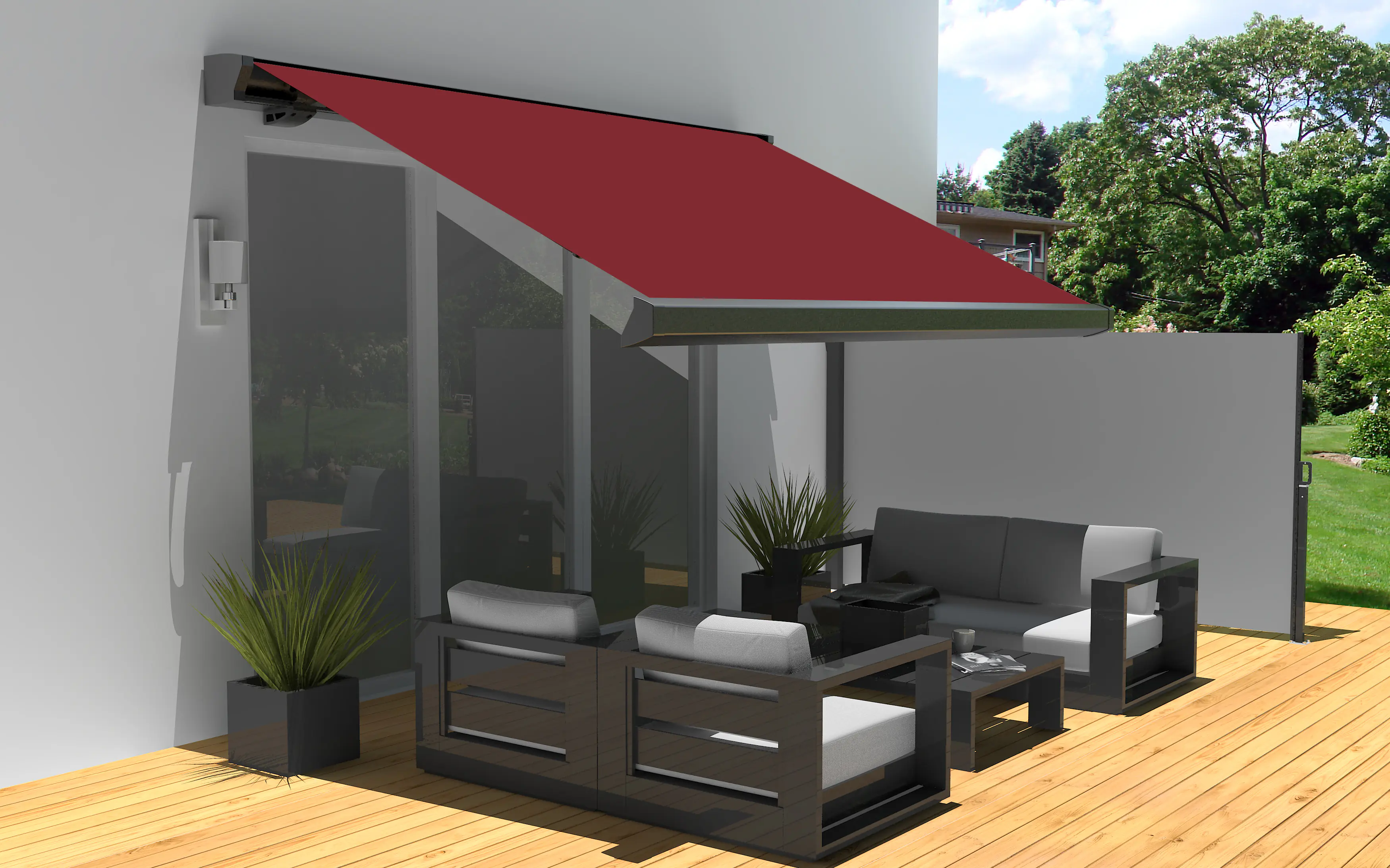 Primaster Kassetten-Markise 3,5 x 3 m elektrisch rot