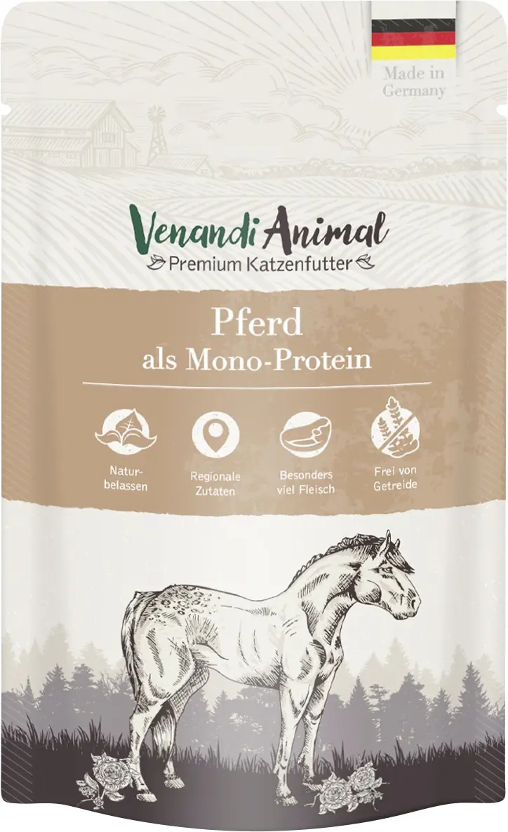 Venandi Katzennassfutter Adult getreidefrei 125 g Cat Mono Pferd