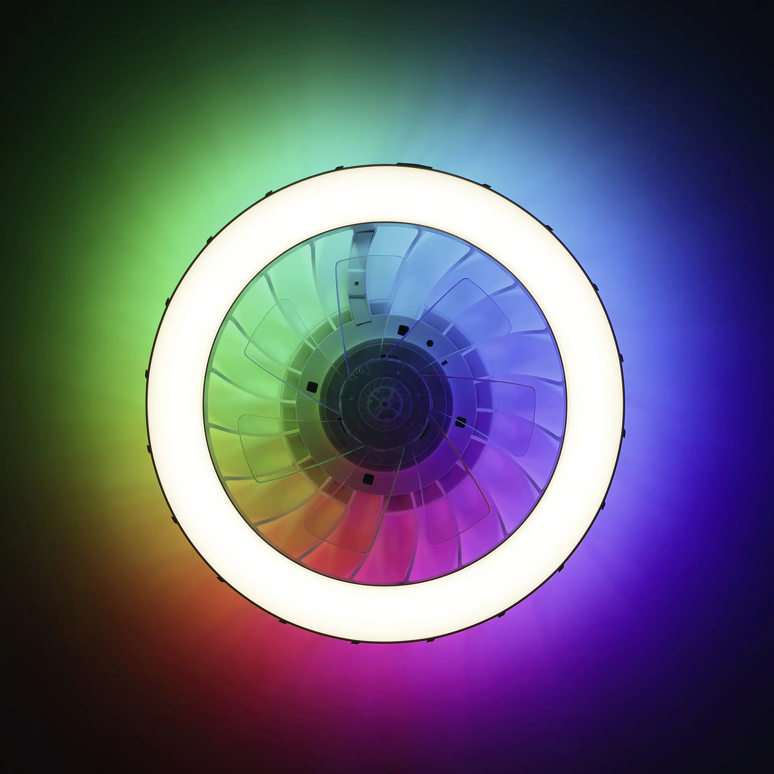 Briliant Deckenleuchte Fanora mit Ventilator 30W Ø 46 cm RGB weiß